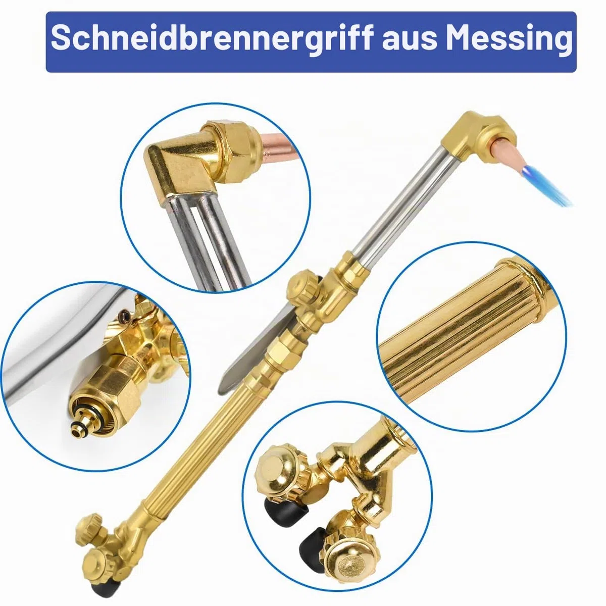 Schneidbrenner-Set, Oxy-Acetylen-Fackel-Set, tragbarer Gasschneidbrenner und Schweißset mit Heizspitze, Acetylen-Sauerstoff-Gasregler, Doppelgasschlauch-Schweißgläser