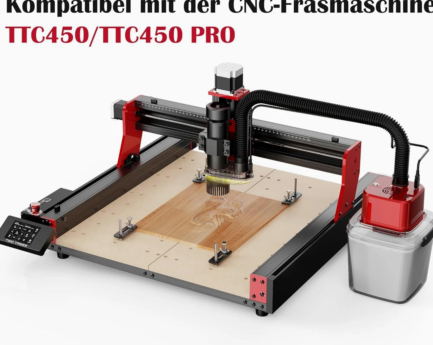 Twotrees Tischstaubsauger für CNC-Schneiden und Holzbearbeitung, Luftfiltersystem und Starke Saugkraft 6000 Pa, großer 2,8-Liter-Staubsauger, kompatibel mit CNC-Maschine TTC 450, TTC 450 Pro-Serie
