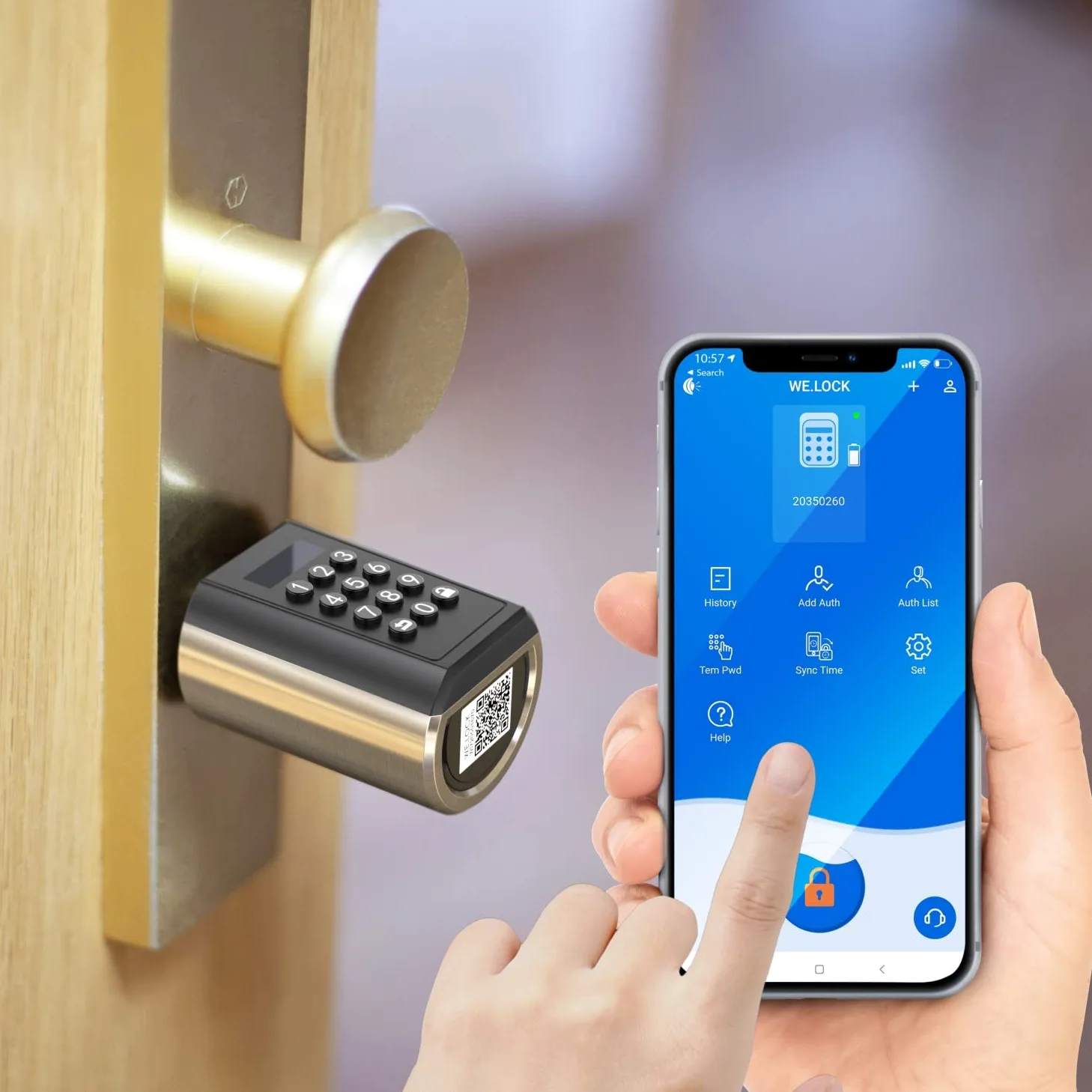 WELOCK PCB41 Elektronisches Tür-Schließzylinder Haustür mit Zahlencode RFID-Karte APP Wi-Fi Türschloss Code Verbindung für 50-100mm Tür IP65 Einfache Installation