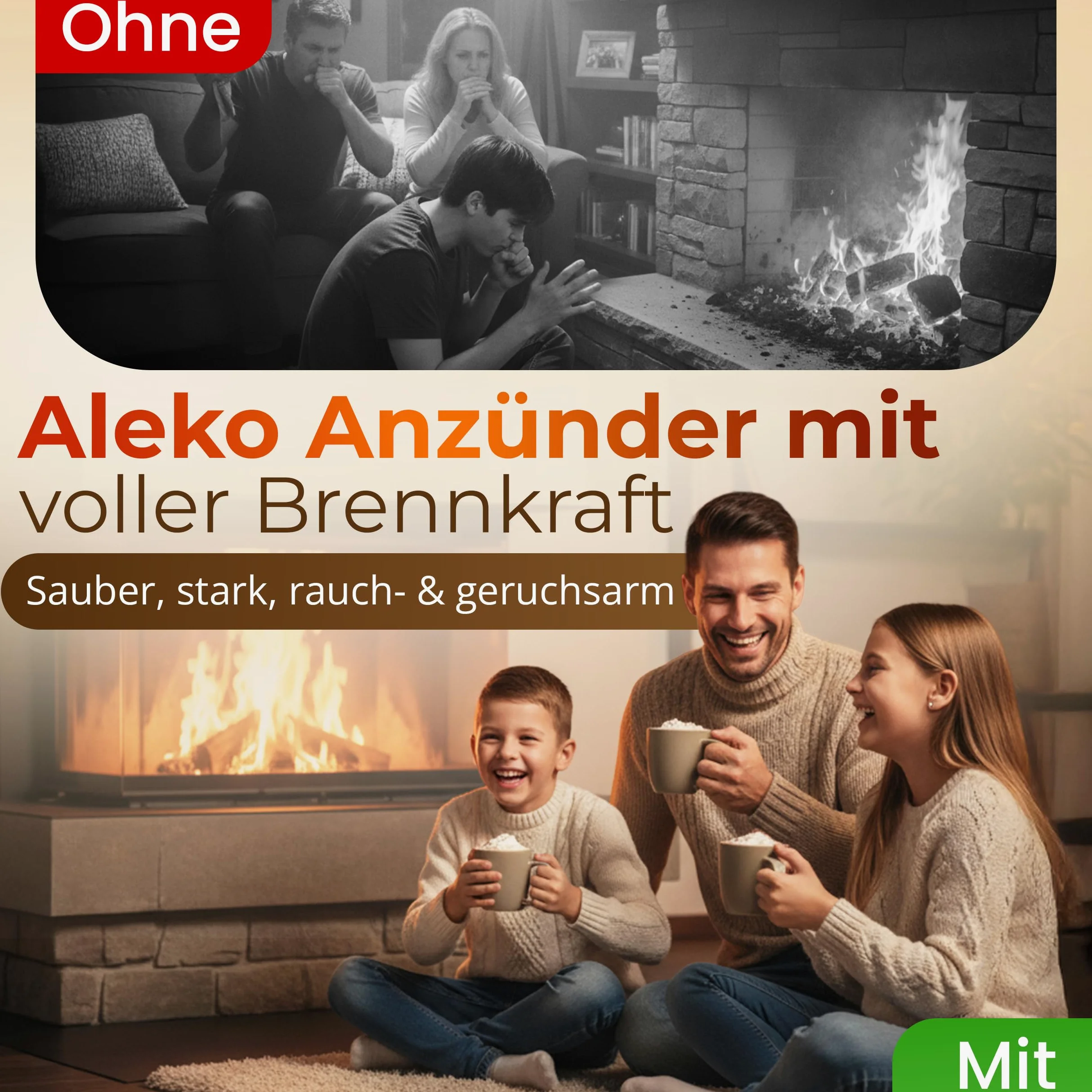 Aleko Parkett Premium 28 kg Brennholz - Anzünder aus Eichenholz, Bio Kaminanzünder, für Grill, Kamin, Ofen - perfekter Grillanzünder, getrocknetes und unbehandeltes Anmachholz