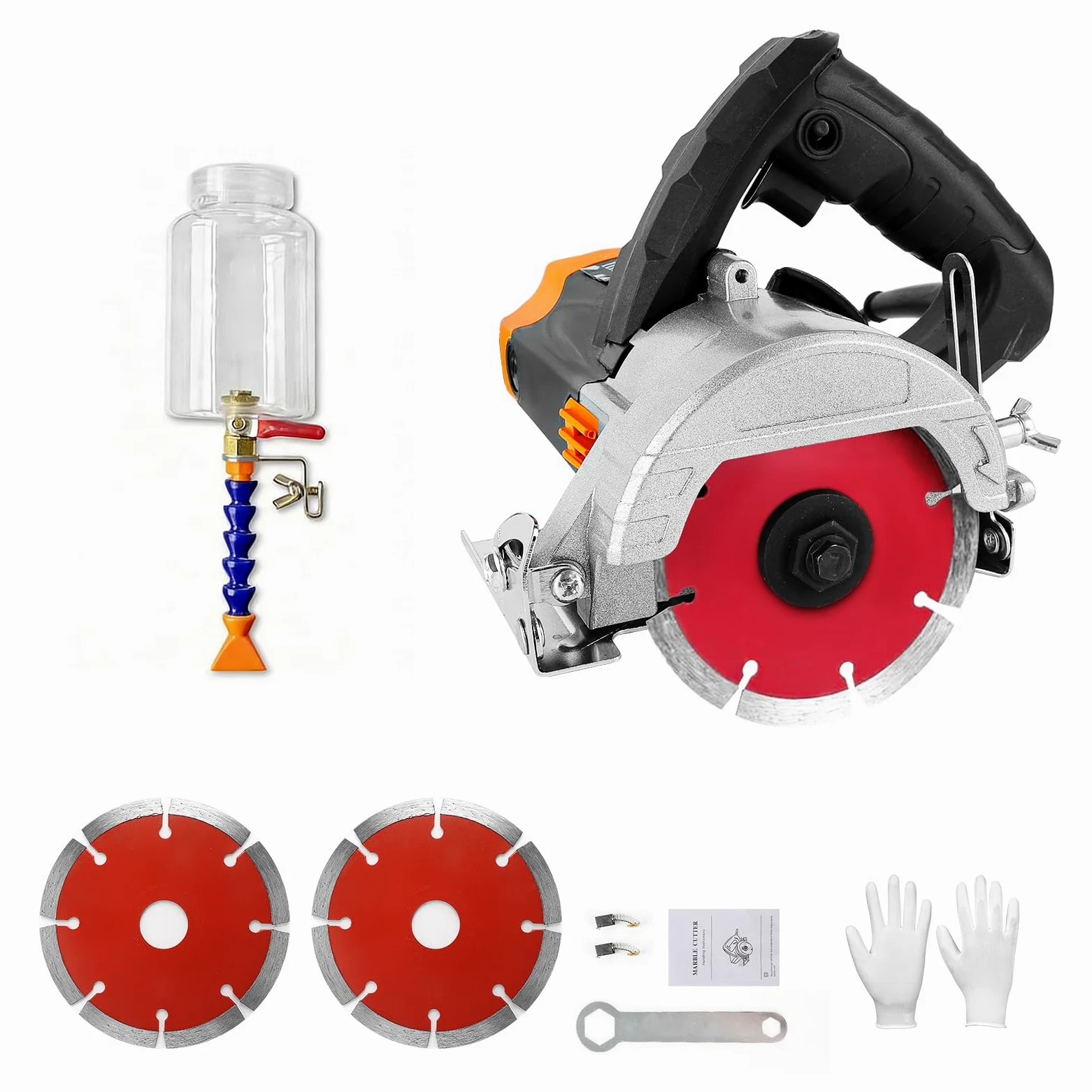 Fliesenschneider Elektrisch 1300W, 0-45° Grad, Nass-/Trocken Fliesensäge, Schnitttiefe Verstellbar, mit 2 Sägeblätter
