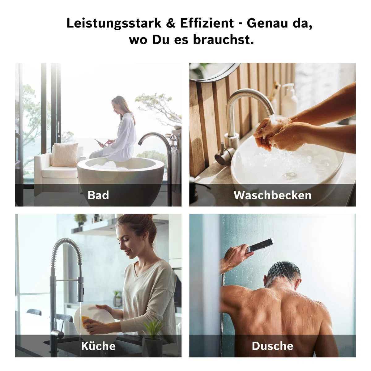 Bosch elektronisch geregelter Durchlauferhitzer Tronic Comfort Plus 21/24/27 kW - Umschaltbar, druckfest, stufenlose Temperaturwahl, moderne Glas-Optik, weiß [Energieklasse A]