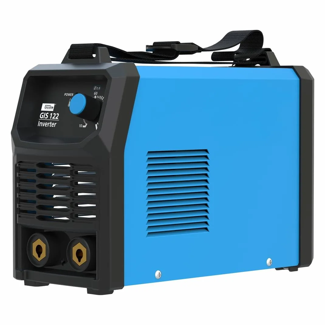 Güde Inverter Schweißgerät GIS 122 (230 V, 16,7 W Leerlaufleistung, 3.6 kVA max. Netzleistung, 10-120 A Regelbereich Schweißstrom, inkl. Elektrodenhalter, Masseklemme, Schlackenhammer & Schweißschild)