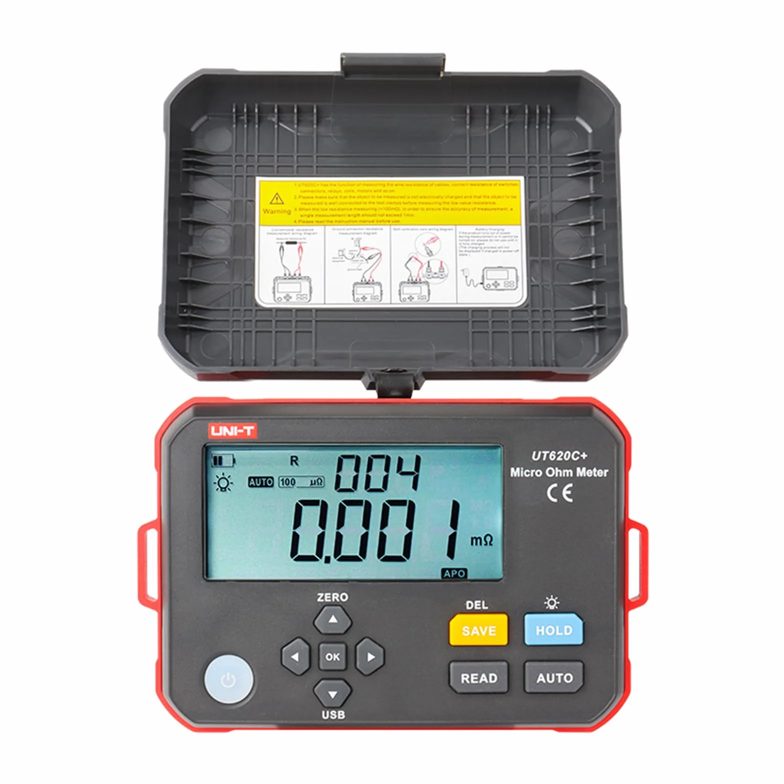 UNI-T UT620C+ Digitales DC-Niedrigwiderstandsmessgerät, Mikro-Ohmmeter, Widerstandstester für Kabel, Drähte/Spulen/Motoren, 0,001 mΩ ~ 300,0 kΩ