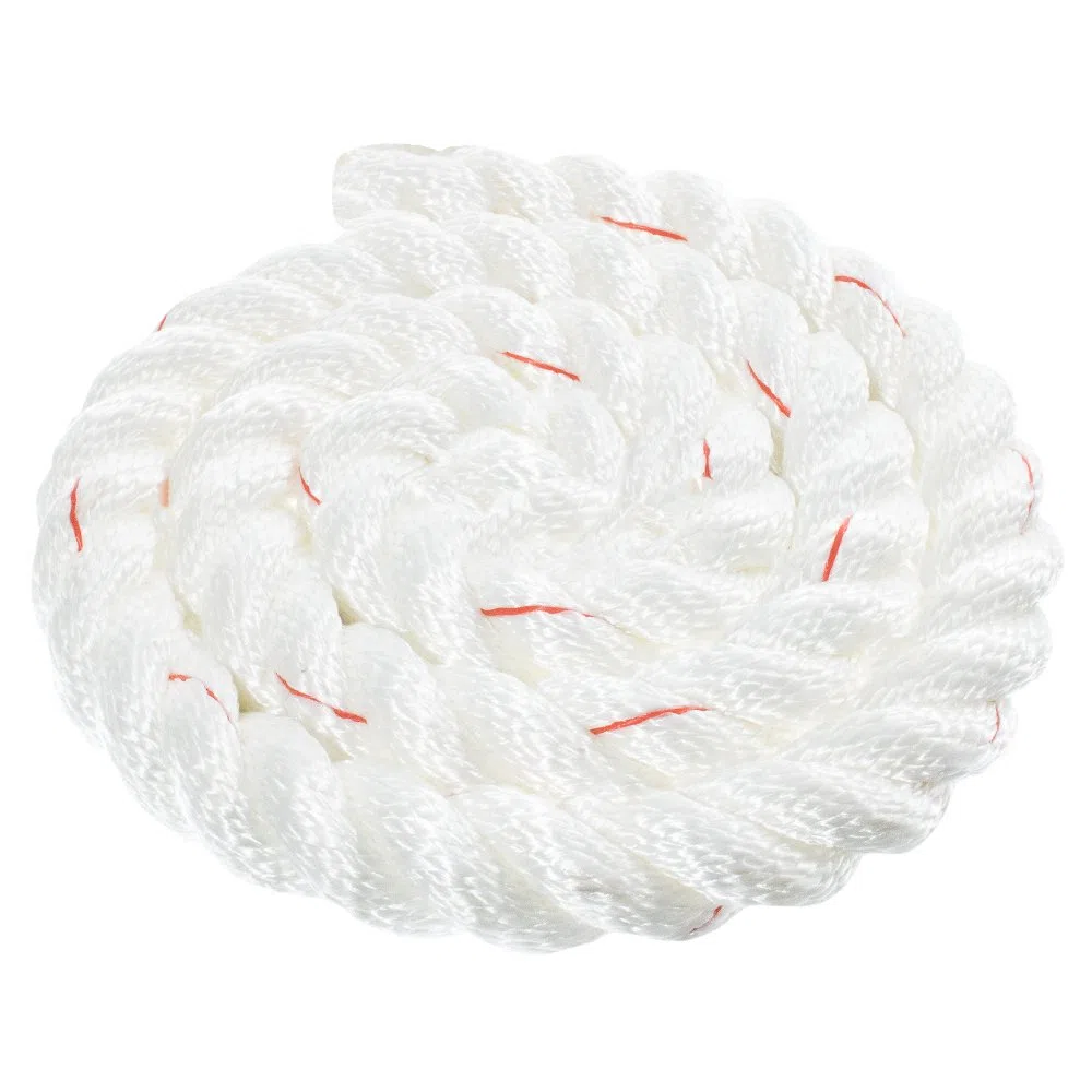 Twisted 3 Strand polydac Combo Utility &-Seil – Weiß mit Rot Tracer – 3/8, 1/2, 5/8, 3/4, 1, 1–1/2, 5,1 cm Durchmesser in 10, 25, 50, 100, 250, 300, 500, 600 Füße 1 1/2 inch X 500 feet