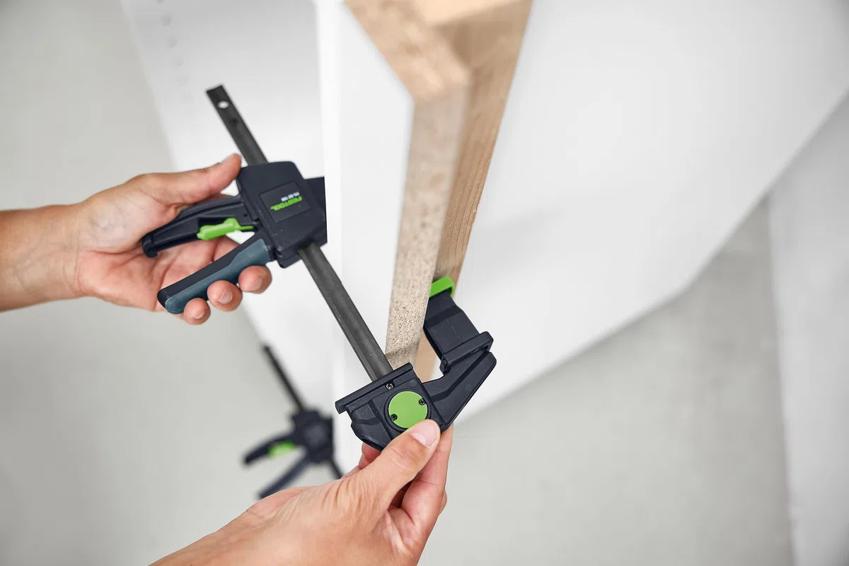 Festool Einhandzwinge FS-EZ 150/2 – Schnellspannzwinge Set, 2-teilig, für Führungsschiene & MFT