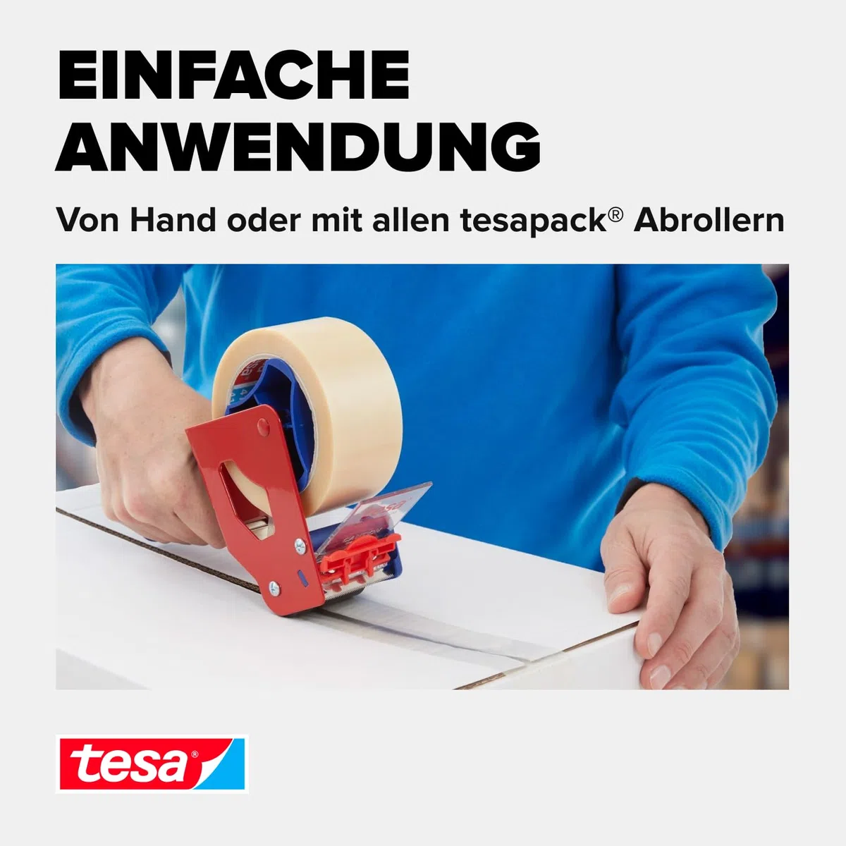 tesa tesapack Solid & Strong im 6er Pack - leise abrollbares Paketband - Packband zum sicheren Verschließen von Paketen - 6 Rollen je 66 m x 50 mm - transparent