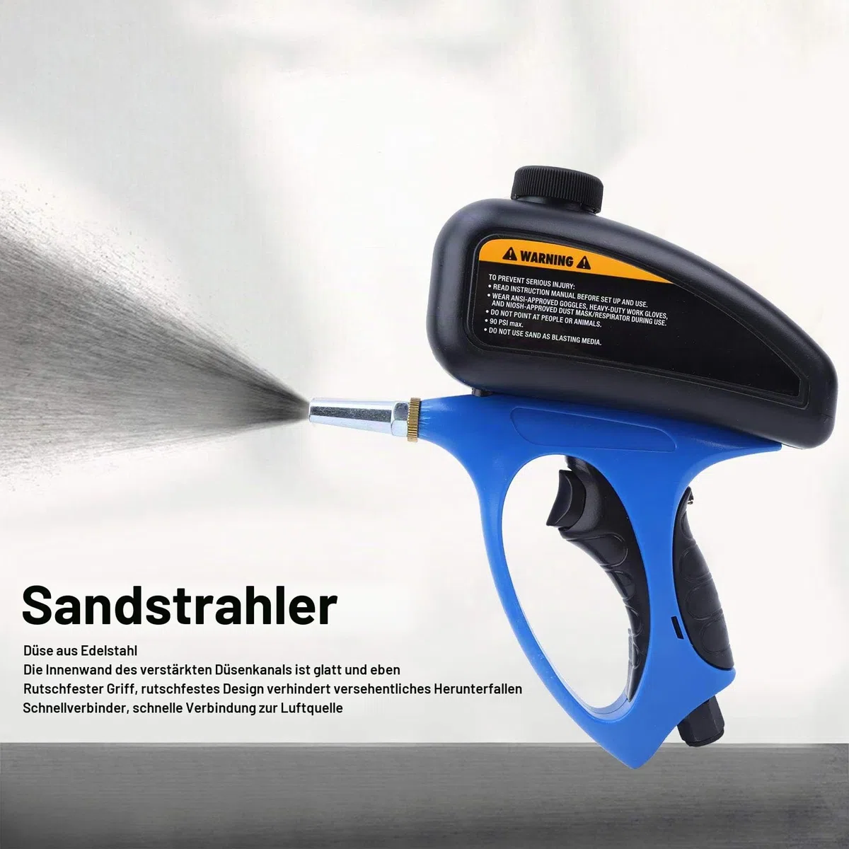 Sandstrahler, professioneller Anti-Rost-Sandstrahler Strahlmaschine handgehaltene Schwerkraftzufuhr Medienstrahlpistolen-Set tragbarer Sandstrahler kleine Düse pneumatischer Sandstrahler