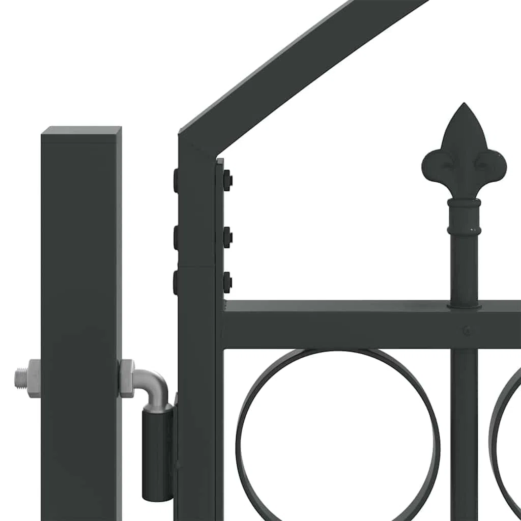 Gartentor Doppelflügel Gartentore U-Design Grau 300 x 125 cm