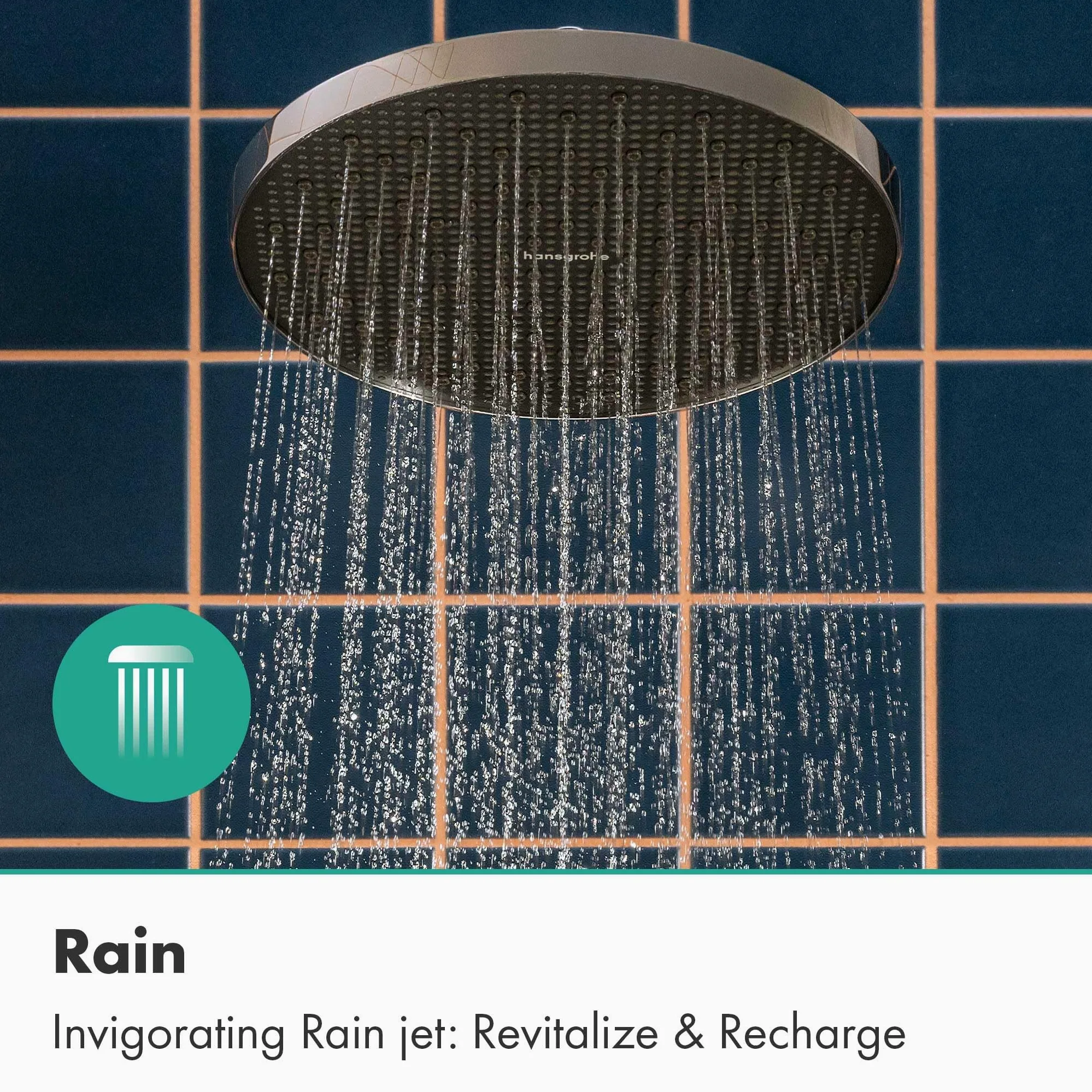 hansgrohe Activera S - wassersparende Kopfbrause (EcoSmart+), runde Duschbrause (240 mm), Regendusche mit 1 Strahlart für Wand- oder Deckenmontage, Brausekopf mit Antikalk-Funktion, Chrom, 28057000