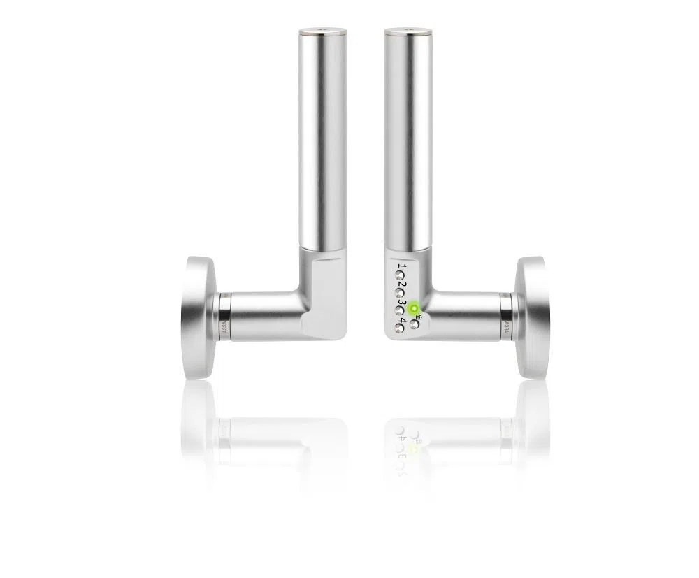 ASSA ABLOY digitaler Türbeschlag Code Handle DIN Links - Zimmertürbeschlag mit PIN-Code - Silber