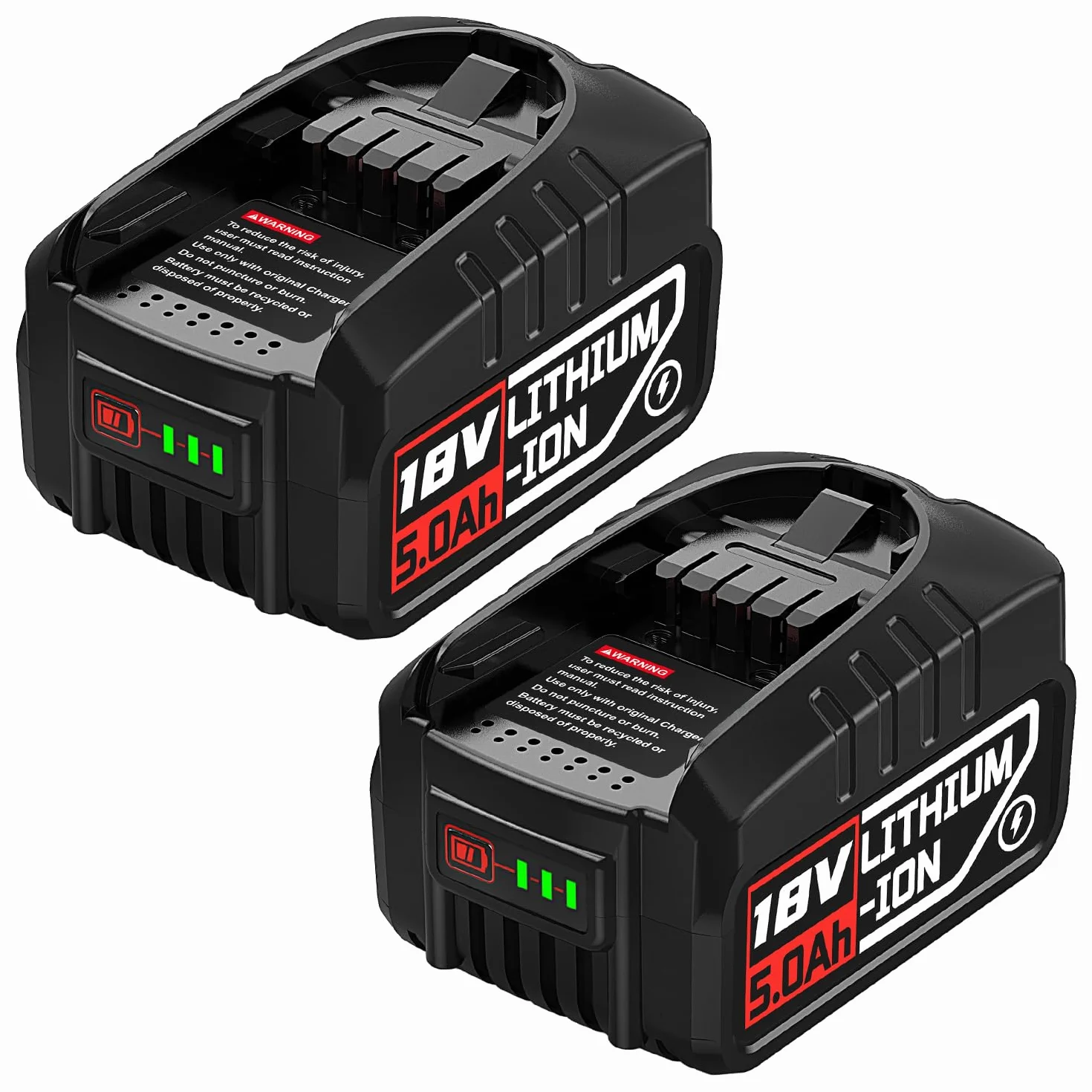 2X 18V Akku 5.0Ah Kompatibel für Bosch Haus und Garten,5000mAh Akku für Gloria akku Kompatibel mit Bosch 18V PBA PSB PSR