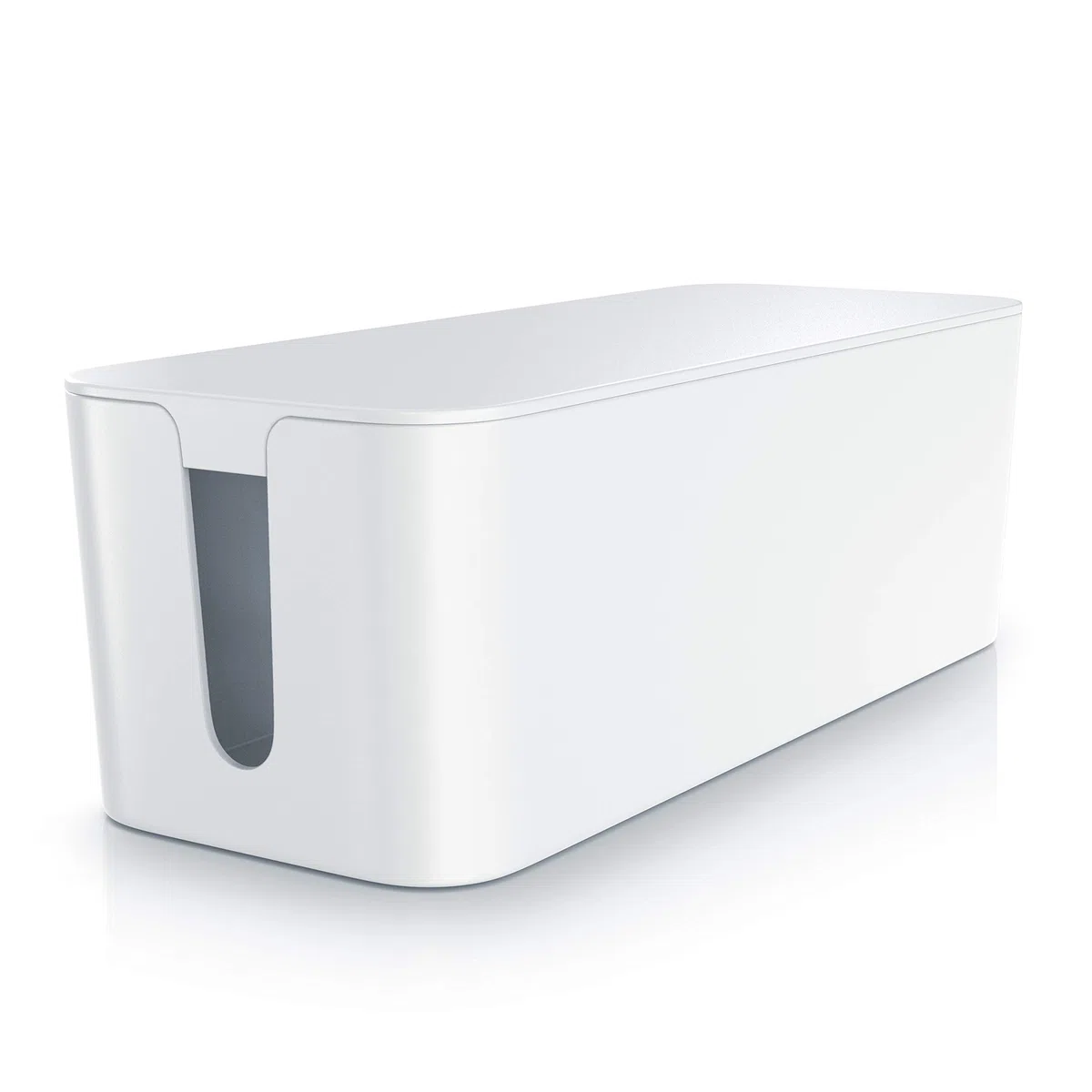 CSL - Kabelbox Groß 41cm - XXL Kabelmanagement Box - Box zum Kabel verstecken - Kabel Organisator - Schutz und Sicherheit - Anti Rutsch Boden - Weiß