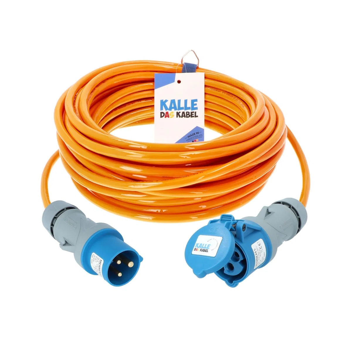 KALLE DAS KABEL CEE Verlängerung Kalle Blue Signal 2,5mm² Industrie BAU Boot Womo Camping Vollpur-Premium-Leitung 25 Meter