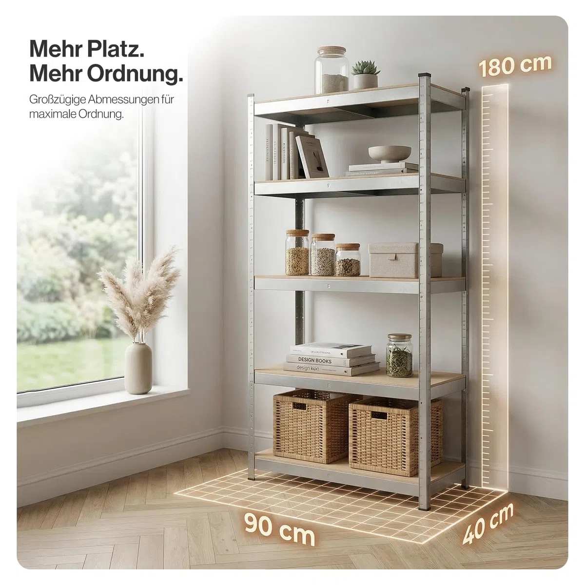 Panorama24 Belko Schwerlastregal 2er Set Lagerregal 180 x 90 x 40 cm, 2 Stück, Kellerregal, Steckregal, Werkstattregal belastbar bis 875kg