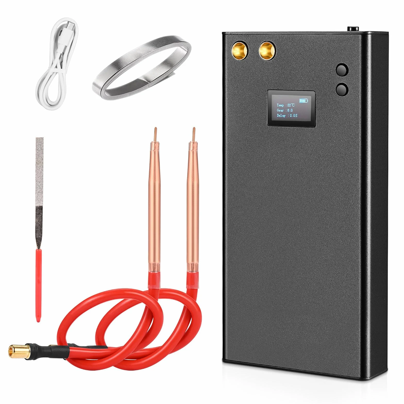Punktschweißgerät 7500mAh 70 Gänge einstellbar DIY Punktschweißmaschine LCD Bildschirm mit 5m Nickelblech für Akku Tragbares digitales Punktschweißgerät Spot Welder