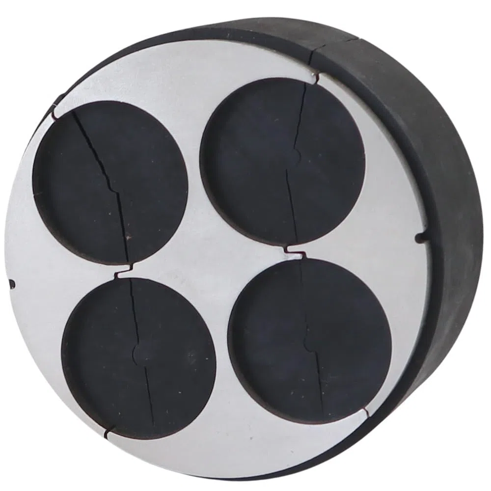 WITTKOWARE DN100 Mauerdurchführung geteilt 4-Fach 4-34mm | Ringraumdichtung klappbar | V2A Edelstahl & EPDM 40mm | Druckdicht 2,5 bar