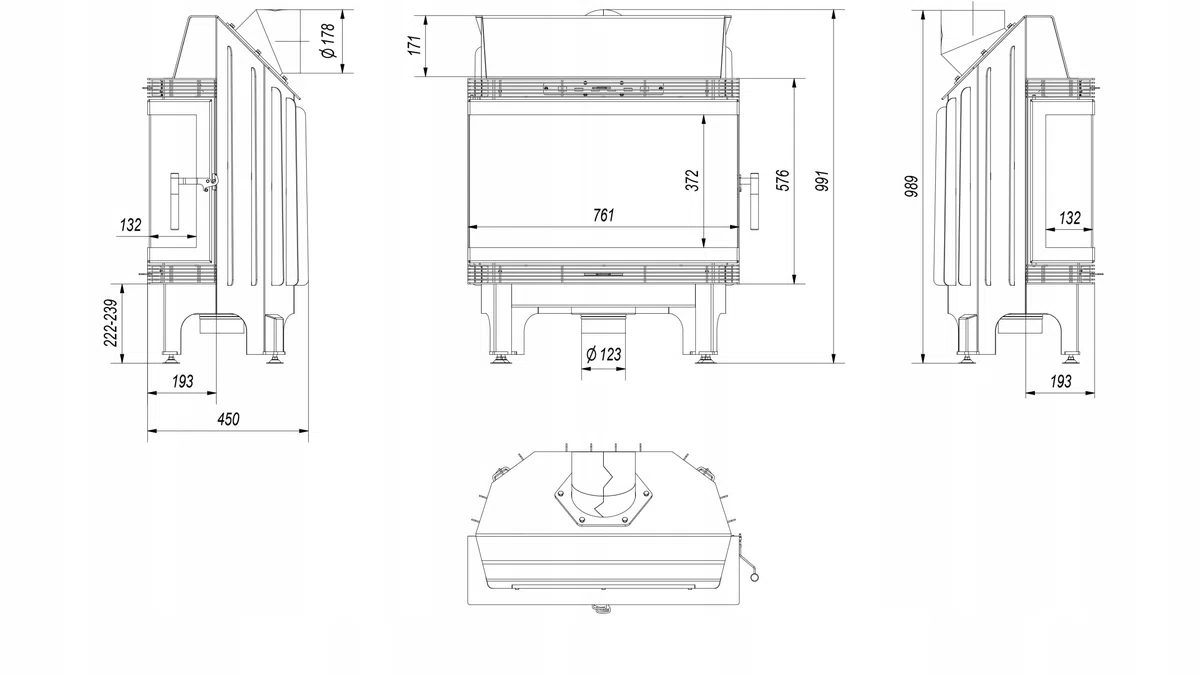 KRATKI Kamin aus Stahl 11 kW Blanka fi 180 Kamineinsatz BImSchV Stufe 2 EEK A