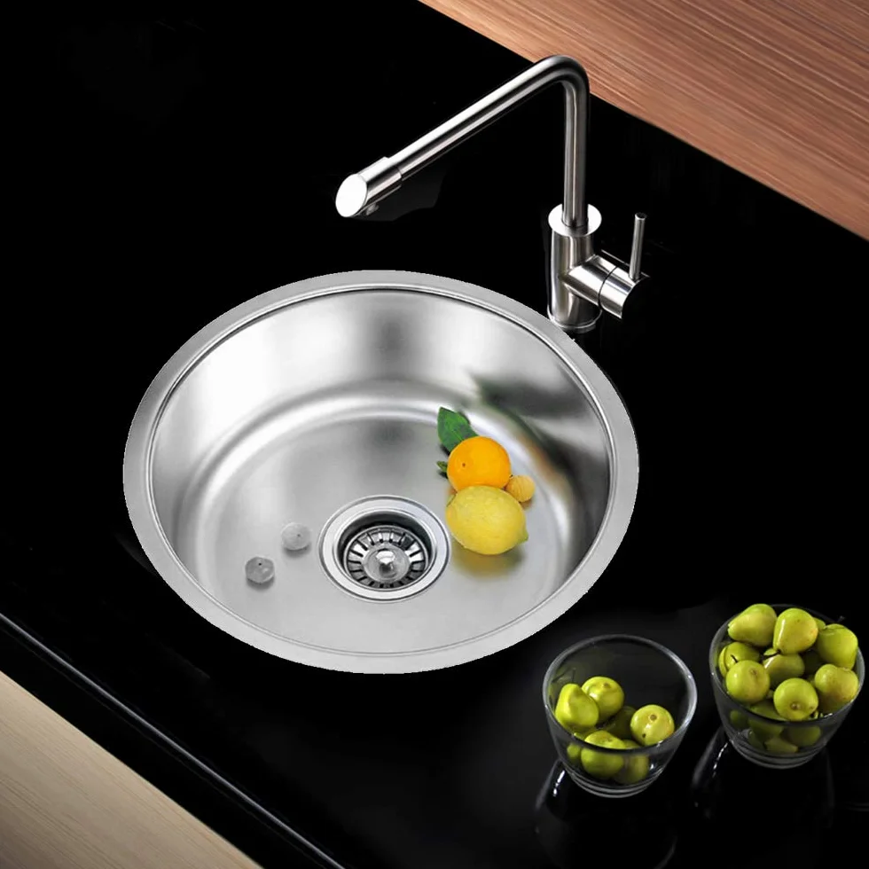 Edelstahlspüle Campingspüle - Einbauspüle und Aufbauspüle - Spülbecken, Küchenspüle [Energieklasse B] (41 * 41 * 20cm-Silber)