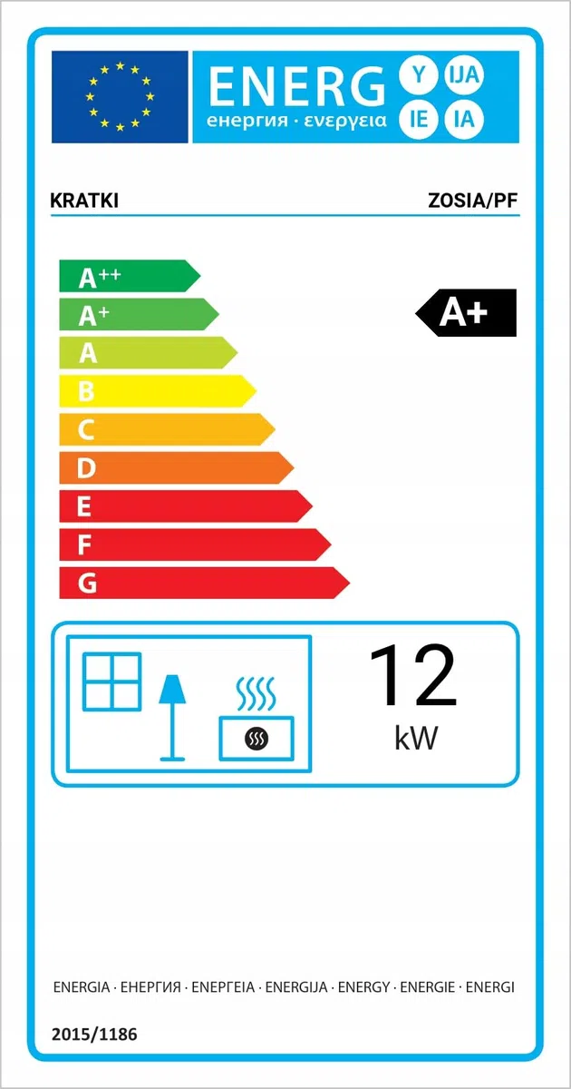 KRATKI Gusseisen Kamin 12 kw Zosia fi 200 Kamineinsatz BImSchV Stufe 2 Montagesatz
