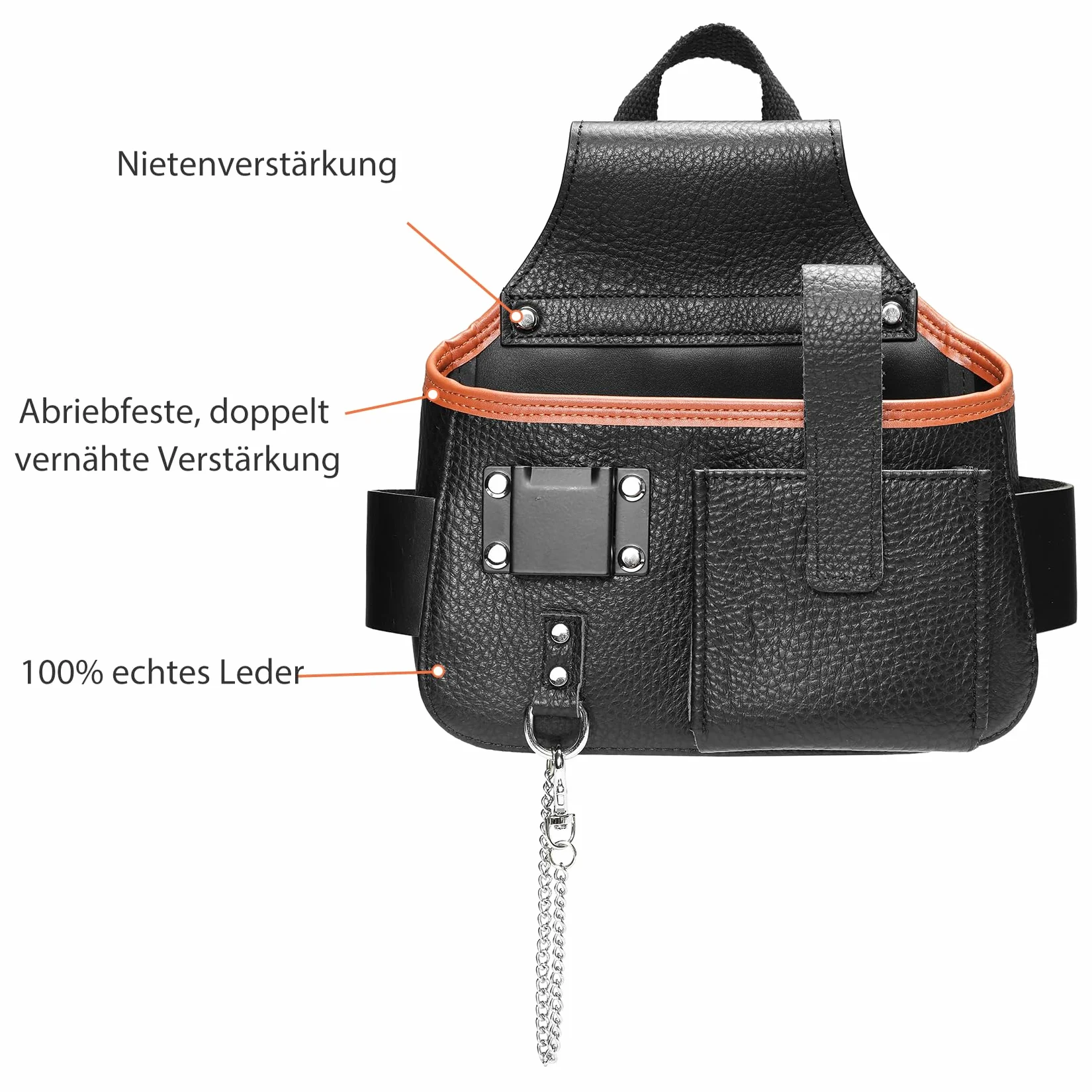 Echtes Leder Werkzeuggürtel mit Hammerhalter für Tischler, Handwerker