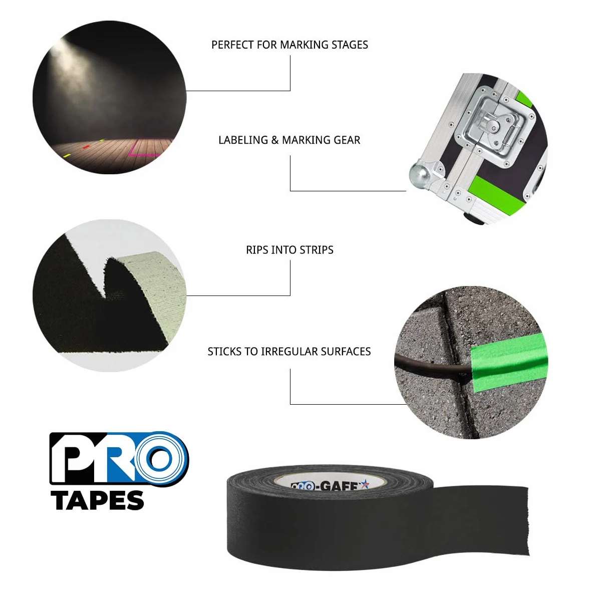 ProTapes 840178015877 Pro Gaff Premium Reinigungstuch matt Gaffers Tape mit Gummi Kleber, 11 Mil Dick, 55 YD. Länge, 5,1 cm Breite, Olive Drab