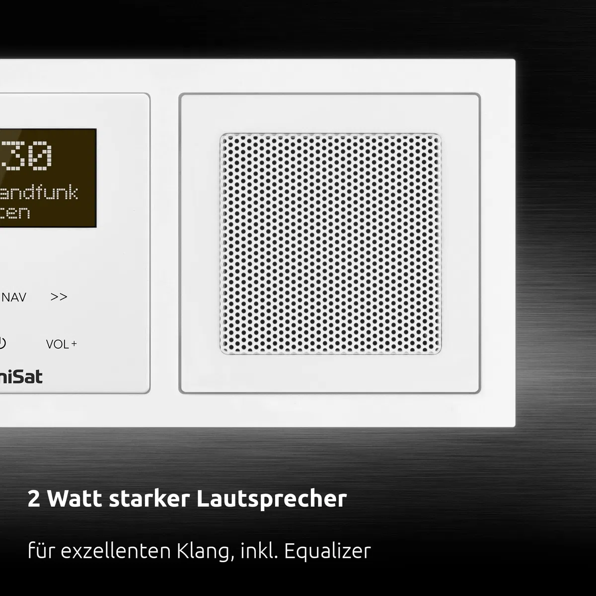 TechniSat DIGITRADIO UP 55 - DAB+ Unterputzradio für die Flexible Montage (DAB, UKW, Bluetooth-Empfang, dimmbares OLED-Display, Weck- und Sleeptimer, 2 Watt, Made in Germany) Frontcover RAL 9016, weiß