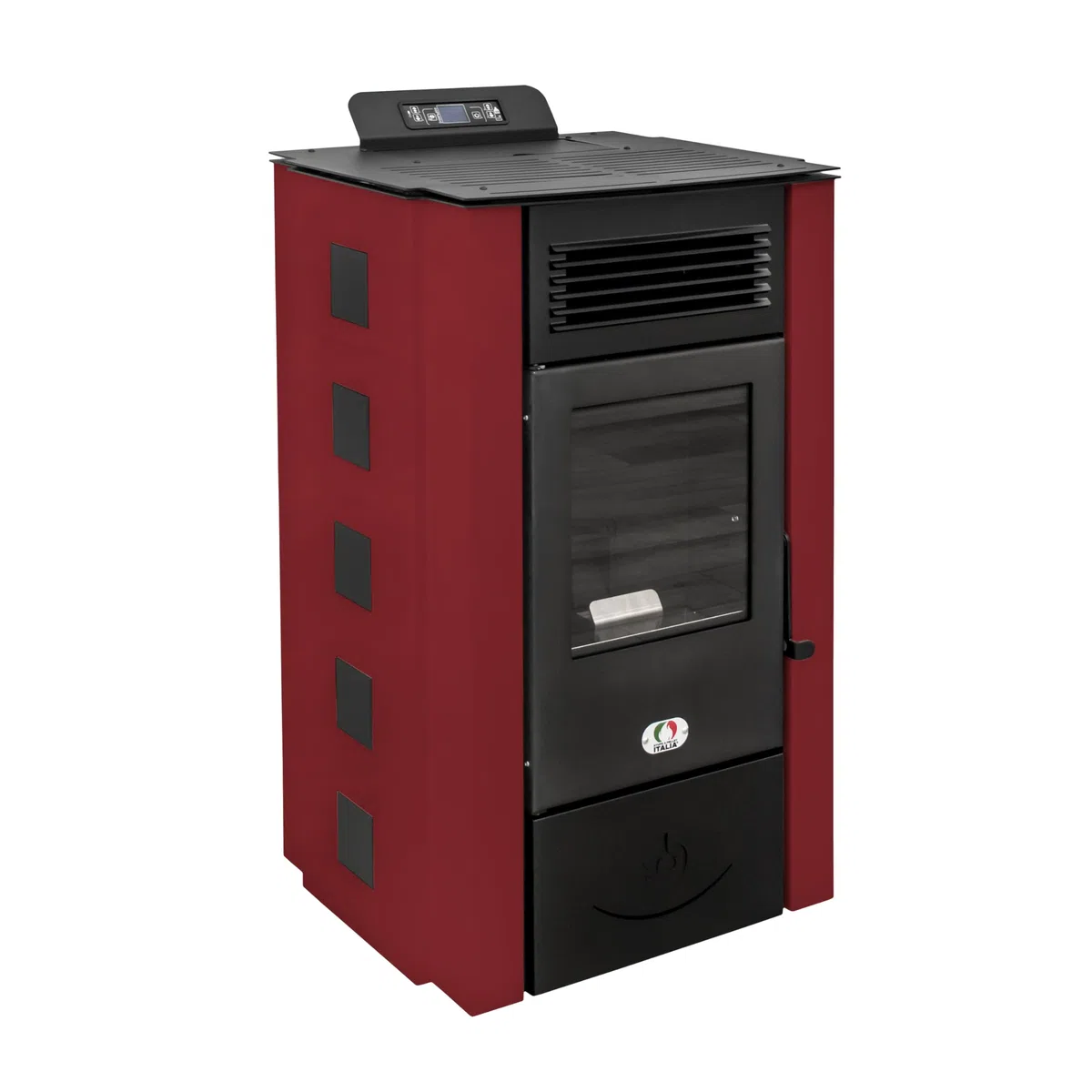 STUFE A PELLET ITALIA Colorado 15 KW | Pelletöfen Effizienz 92% Heizt 140m² Autonomie 15 Std. Programmierbar 5 Geschwindigkeiten und Leistungsstufen 24 Monate Garantie Rot