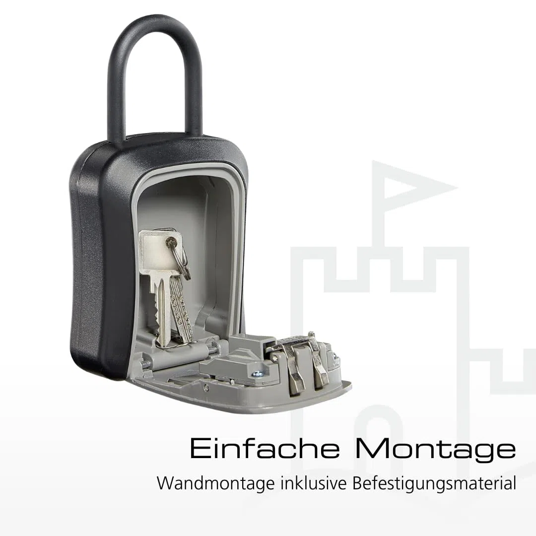 BURG-WÄCHTER Key Safe 50 SB Schlüsseltresor mit Zahlencode, 4-stellig, Schwarz/Grau