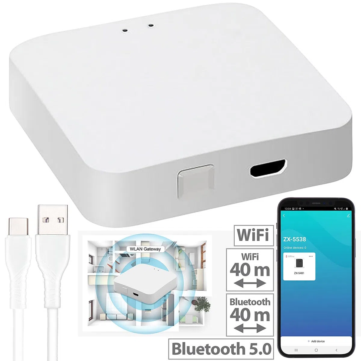 Xcase Schlüsseltresor Mini-Schlüssel-Safe mit App-Kontrolle und WLAN-Gateway IP54