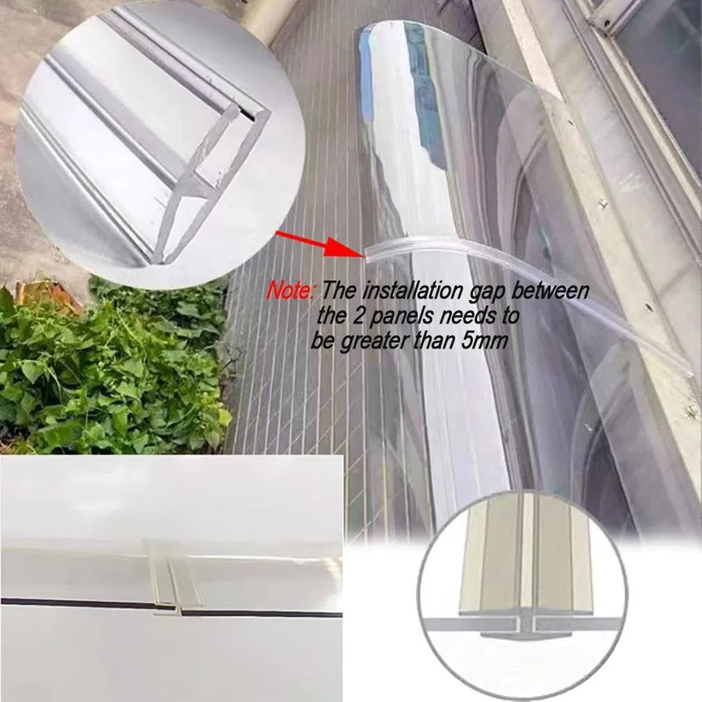 SANTUO Vordach für Haustür, Glas, Polycarbonat - Überdachung Haustür, Pultvordach Transparent 3,5mm Dick, für Draußen Haus Balkon Garage Fenster, 50x100cm/19.69''x39.37''