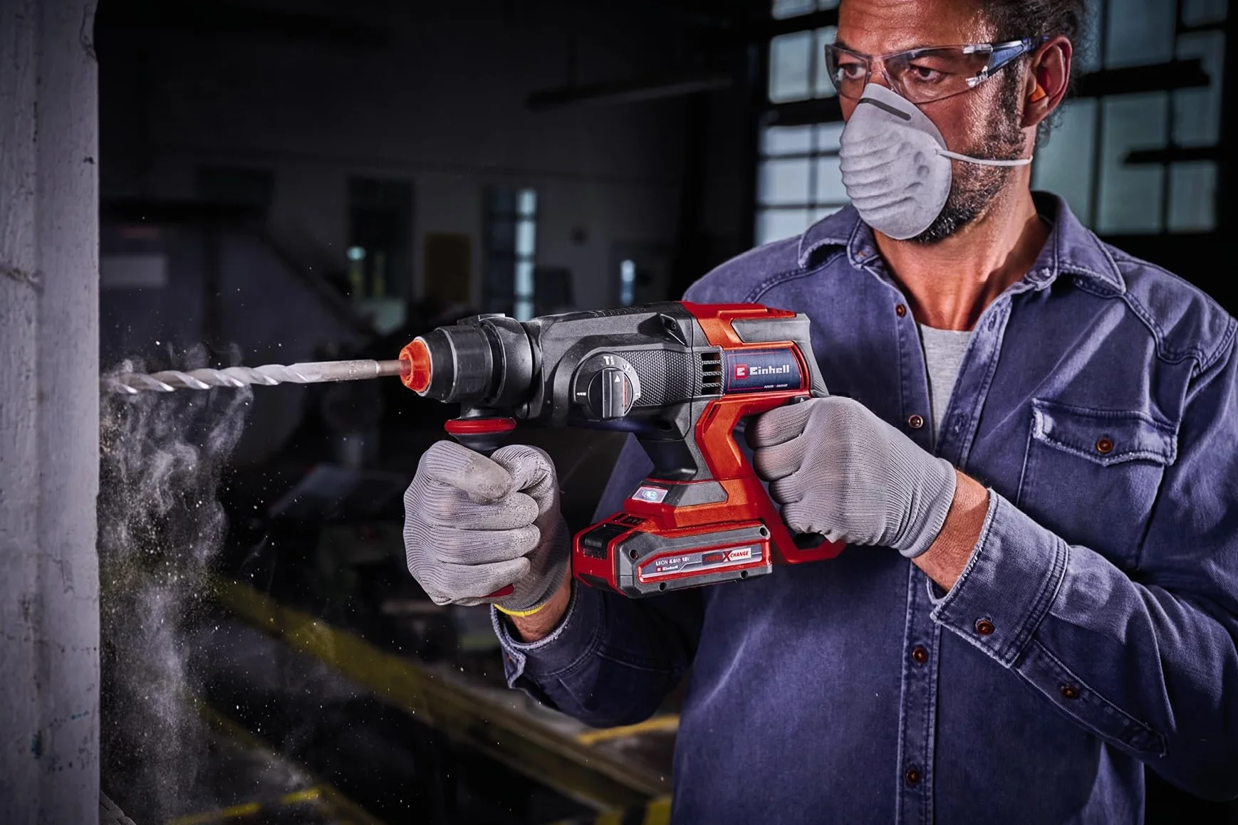 Einhell Akku-Bohrhammer TE-HD 18/20 Li-Solo Power X-Change (18 V, 1,8 J, 20 mm Bohrleistung in Beton, 4.750 min-1 max. Schlagzahl, SDS-Plus, ohne Akku)