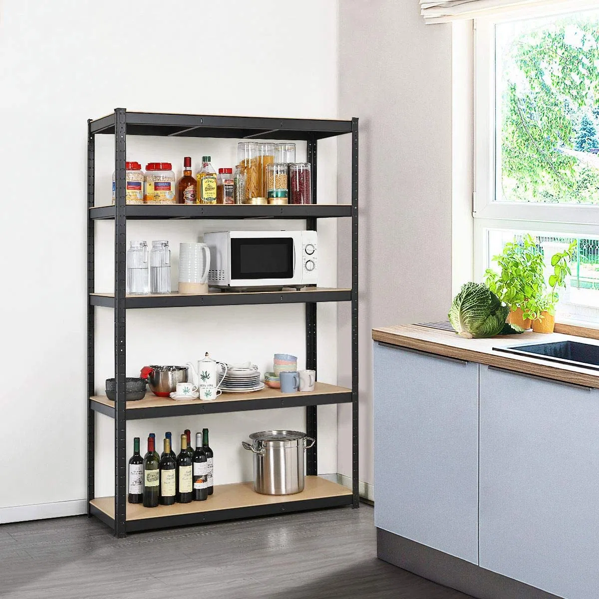 Yaheetech Schwerlastregal 180 x 120 x 45 cm Lagerregal 5 Böden Metall Regal Max. Belastbarkeit : 875kg