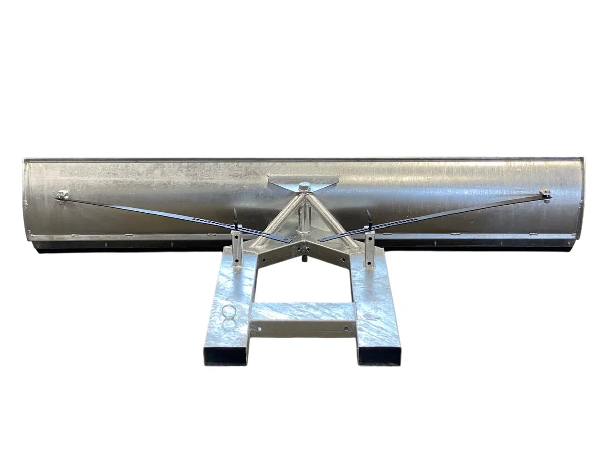 SRM Design Schneeschild Schneeschieber Räumschild für das Beseitigen von Schnee Universal für Gabelstapler und Frontlader Vollverzinkt schwenkbar 200 x 40 cm