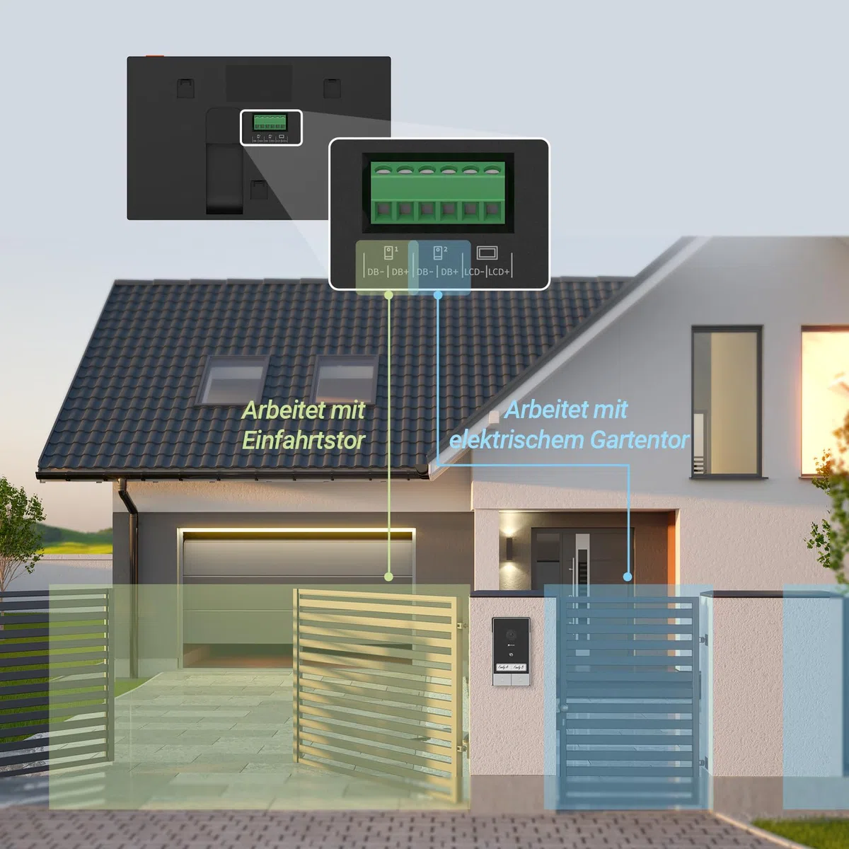EZVIZ 2K Video Türklingel Kit mit Türsprechanlage & Doppelten 7-Zoll-Farb-Touchscreens, KI Personenerkennung und Zwei-Wege-Audio, Gegensprechanlage mit Türöffner, Dualband-WLAN, HP7 2-Familien-Kit