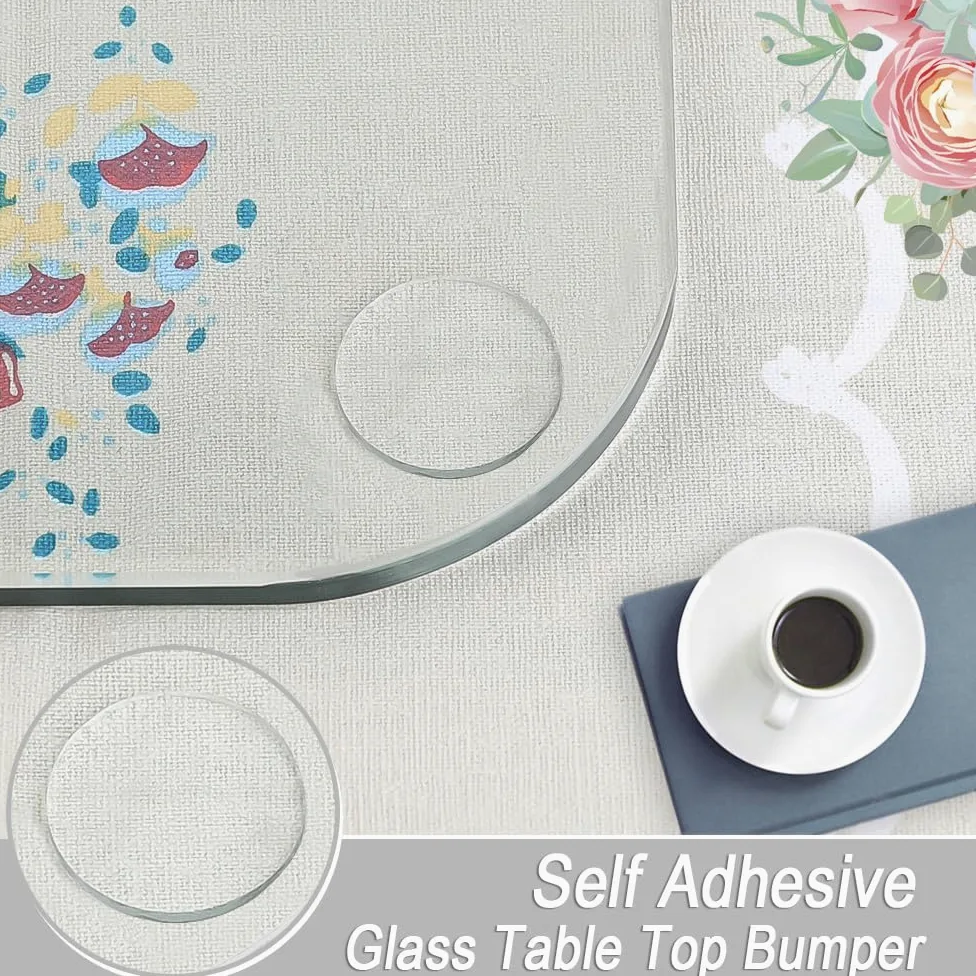 Extrem große, weiche, selbstklebende Glas-Tischplatte, transparent, rutschfest und kratzfest, für schwere Glastische, Gummi-Pad, um die Bewegung des Glases zu vermeiden (rund, 20 Stück)