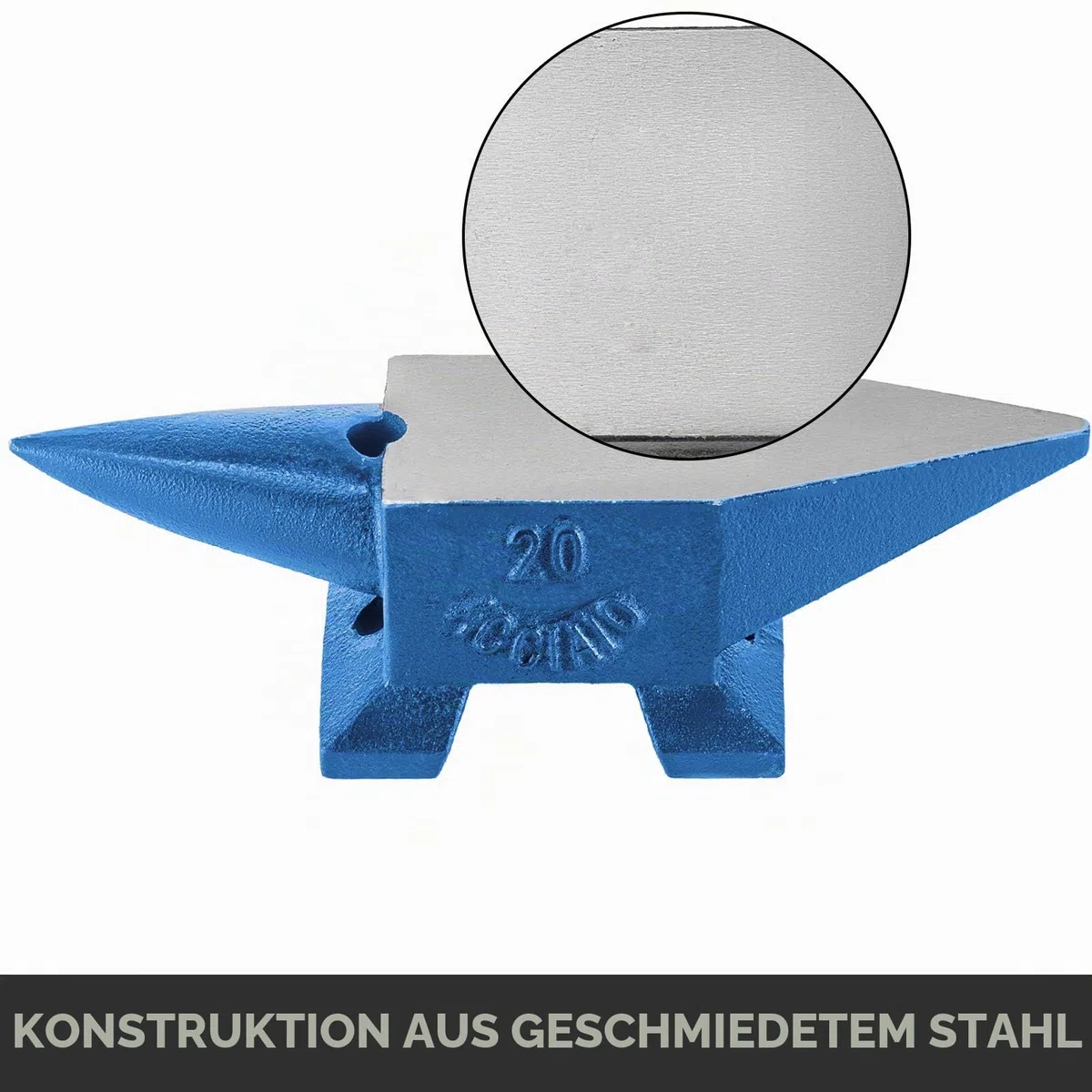 VEVOR Schmiede Amboss 20KG Schmiede Zubehör Amboss Werkzeuge geschmiedeter Stahl mit rundem und quadratischem Loch robust