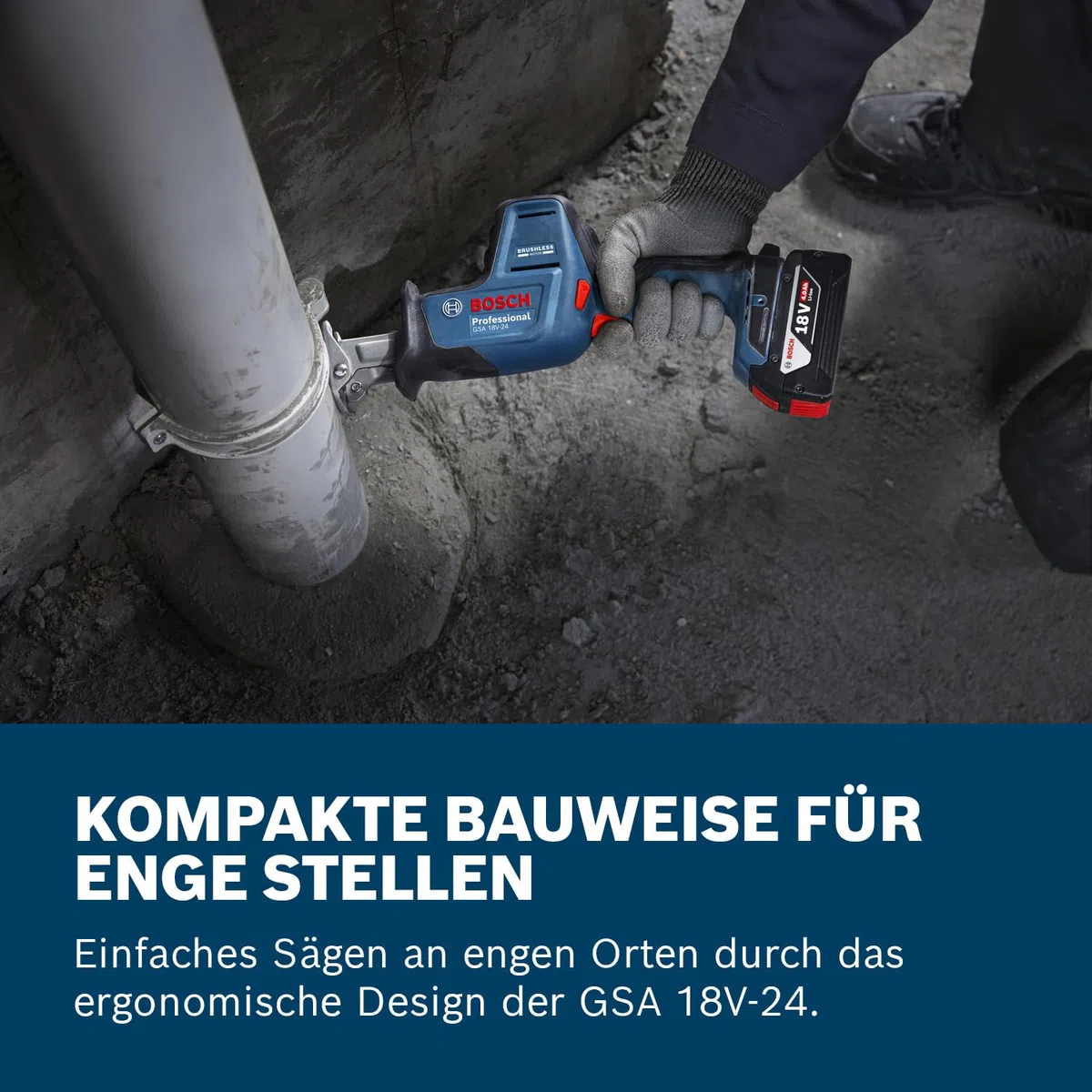 Bosch Professional 18V System Akku Säbelsäge GSA 18V-24 (inkl. Sägeblatt S922EF, S2345X)