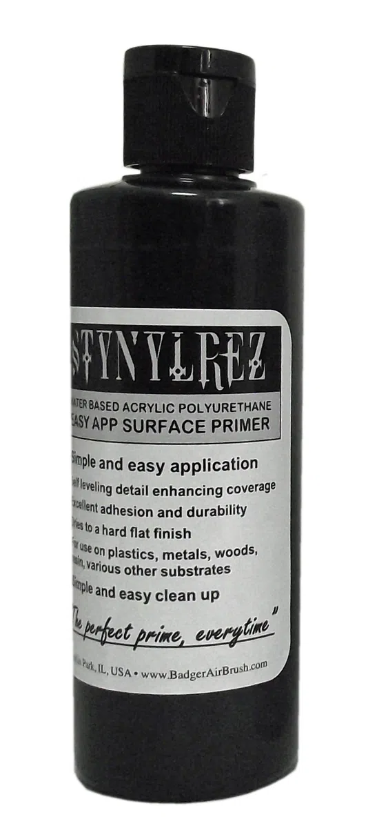 Badger Air-Brush SNR-403 Stynylrez Water Based Acrylic Polyurethane Surface Primer, 4-Ounce, Black by Badger Air-Brush Co.