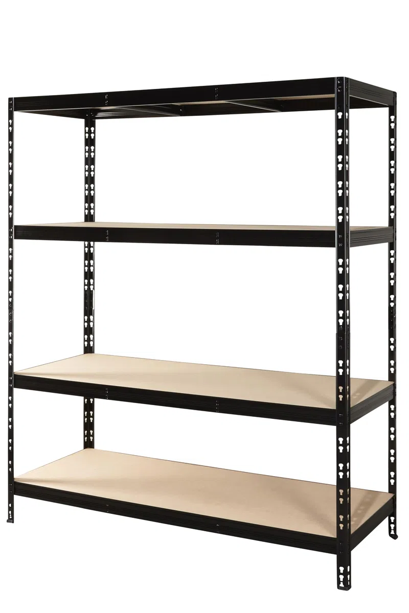 CALLIDUS stabiles Schwerlastregal 150 x 50 cm I Lyon schwarz I Metallregal Lagerregal Steckregal Kellerregal (schwarz)