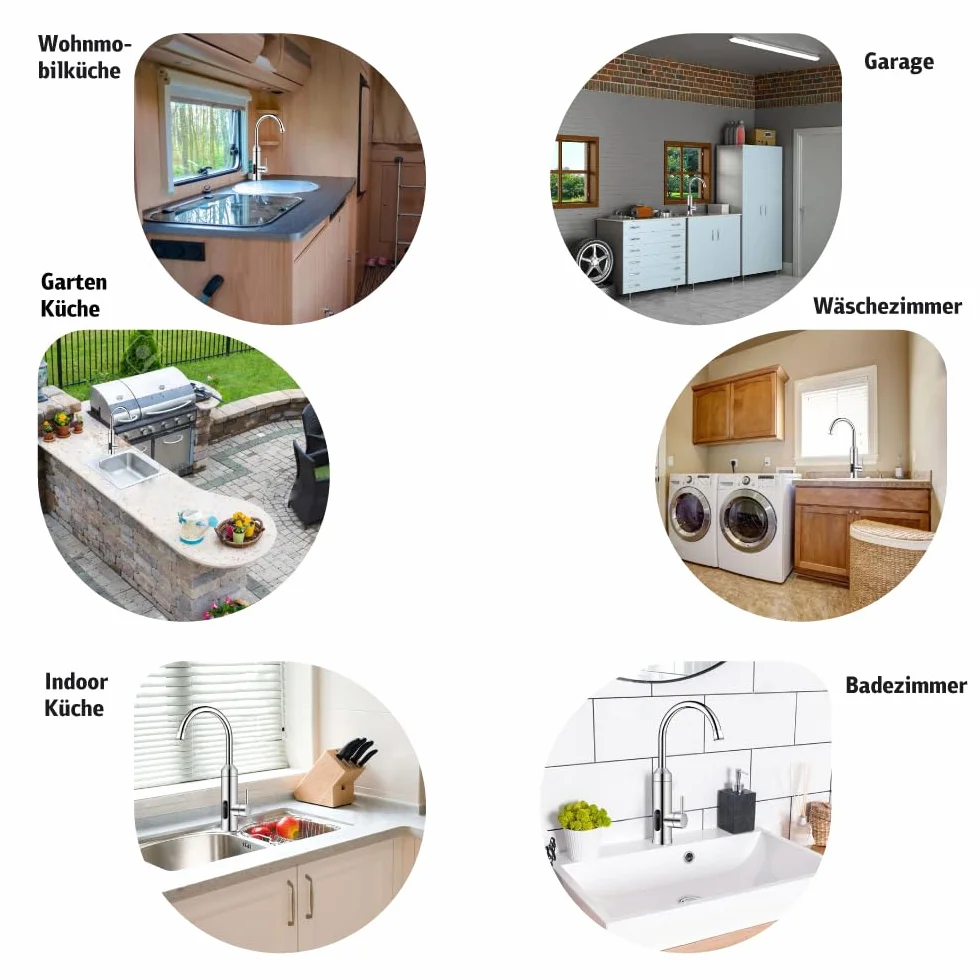 HOGART Elektrische Wasserhahn mit Durchlauferhitzer 230v für Küche, Garten, Bad, Wohwagen, Camping, Smart Heater, Armatur mit Sofortiger Warmwasserbereiter, Warmwasserhahn, Küchenarmatur, Wasserboiler