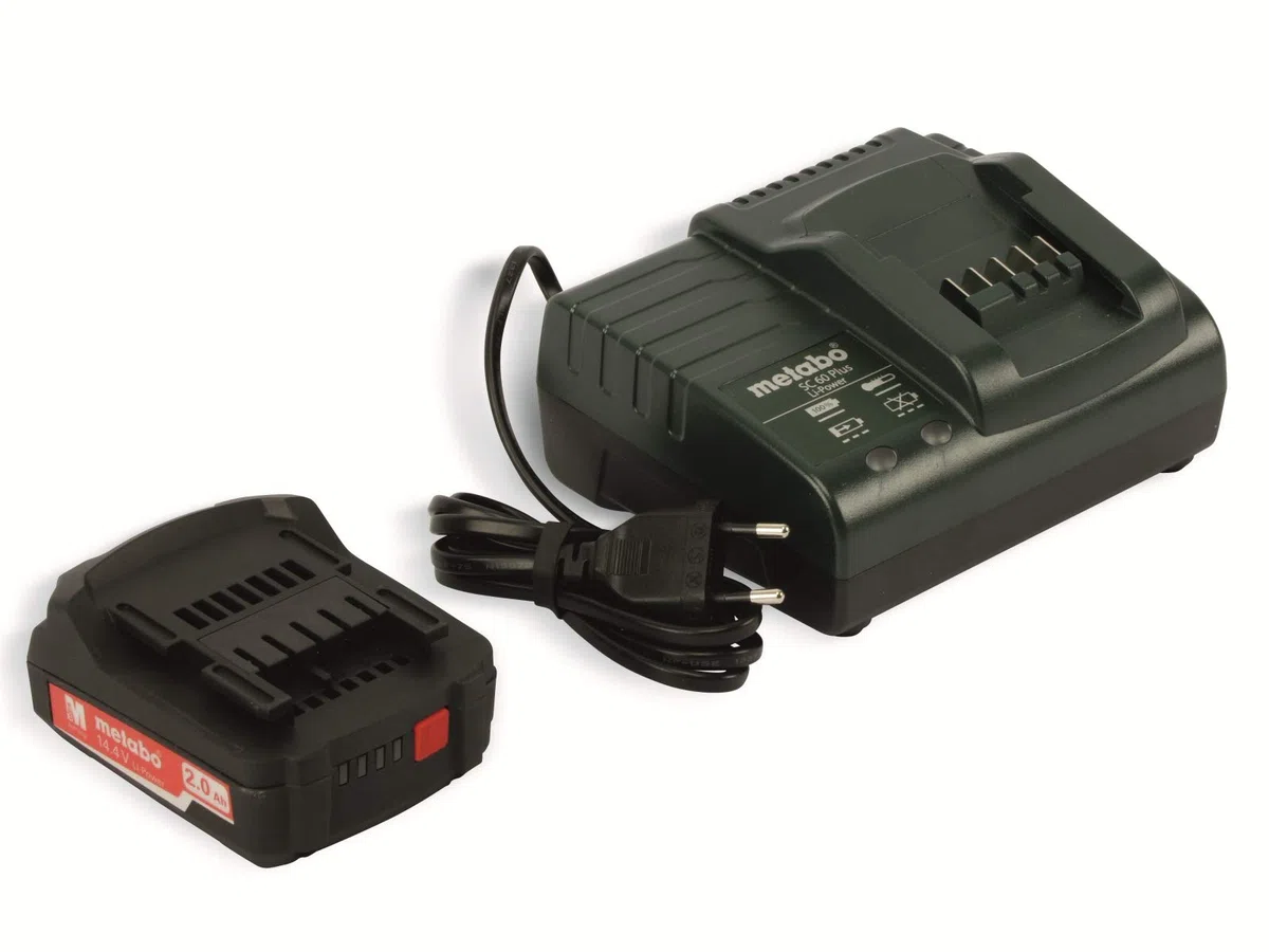 Metabo 60220688 Akkuschrauber BS 14.4 Set 14.4 V, 2x 2Ah Li-Ion Akkus, inkl. Ladegerät, im Kunststoffkoffer