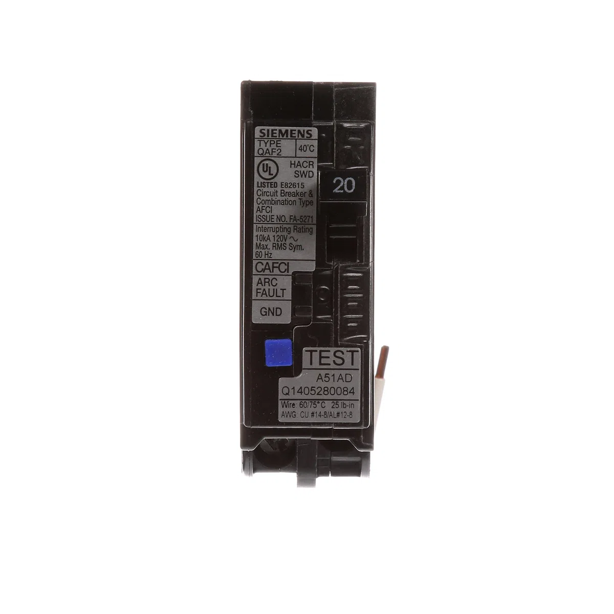 Siemens QA120AFC 20 A Schutzschalter, schwarz, 3 Stück