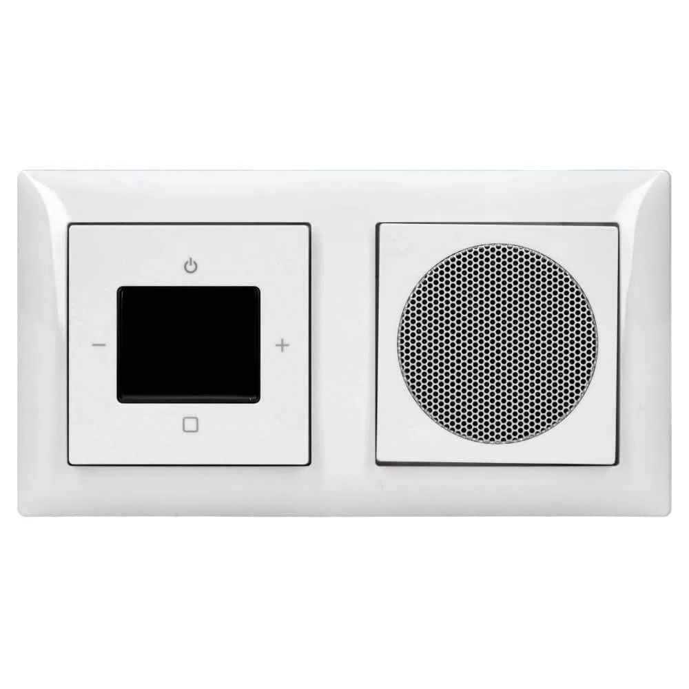Busch-Jaeger Komplett-Set Unterputz UP DAB+ Radio 8215 U-101 Busch-balance SI Alpinweiß Lautsprecher 8223 U Abdeckung Zentralscheibe 8253-914 8252-914-101 2-fach Rahmen 1722-914