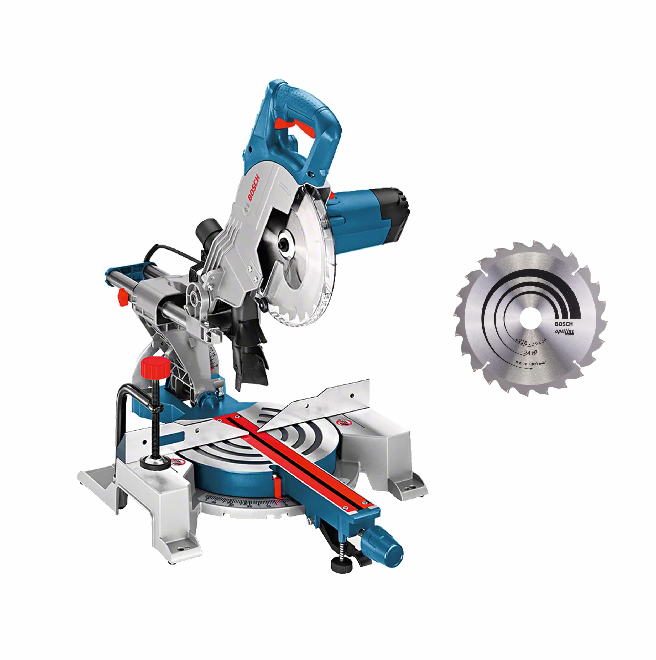 Bosch Professional Kapp- und Gehrungssäge GCM 80 SJ (1.400 Watt, Sägeblatt-Ø: 216mm, inkl. 2x Kreissägeblatt, Innensechskantschlüssel)