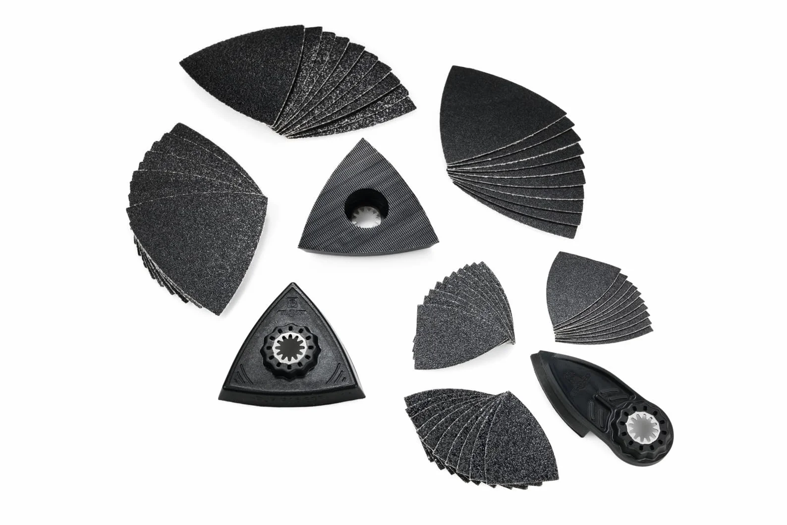 Fein Best of Starlock Sanding (63 teiliges Zubehör-Set für Multitools, Aufnahme Starlock, 2 Schleifplatten, 1 Schleiffinger, Schleifblätter K 60, 80, 120) 35222967040