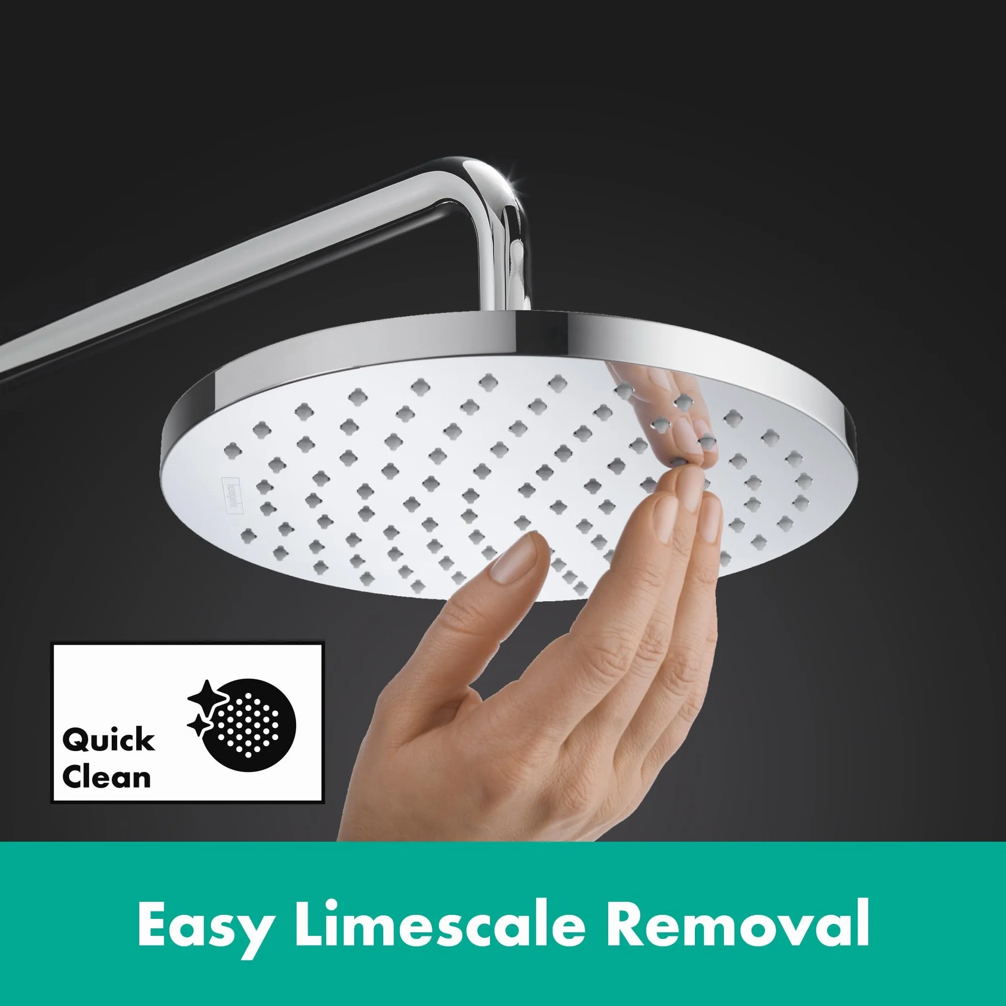 hansgrohe Vernis Blend - Kopfbrause, runde Duschbrause (205 mm), Regendusche mit 1 Strahlart für Wand- oder Deckenmontage, Brausekopf mit Antikalk-Funktion, Chrom, 26271000