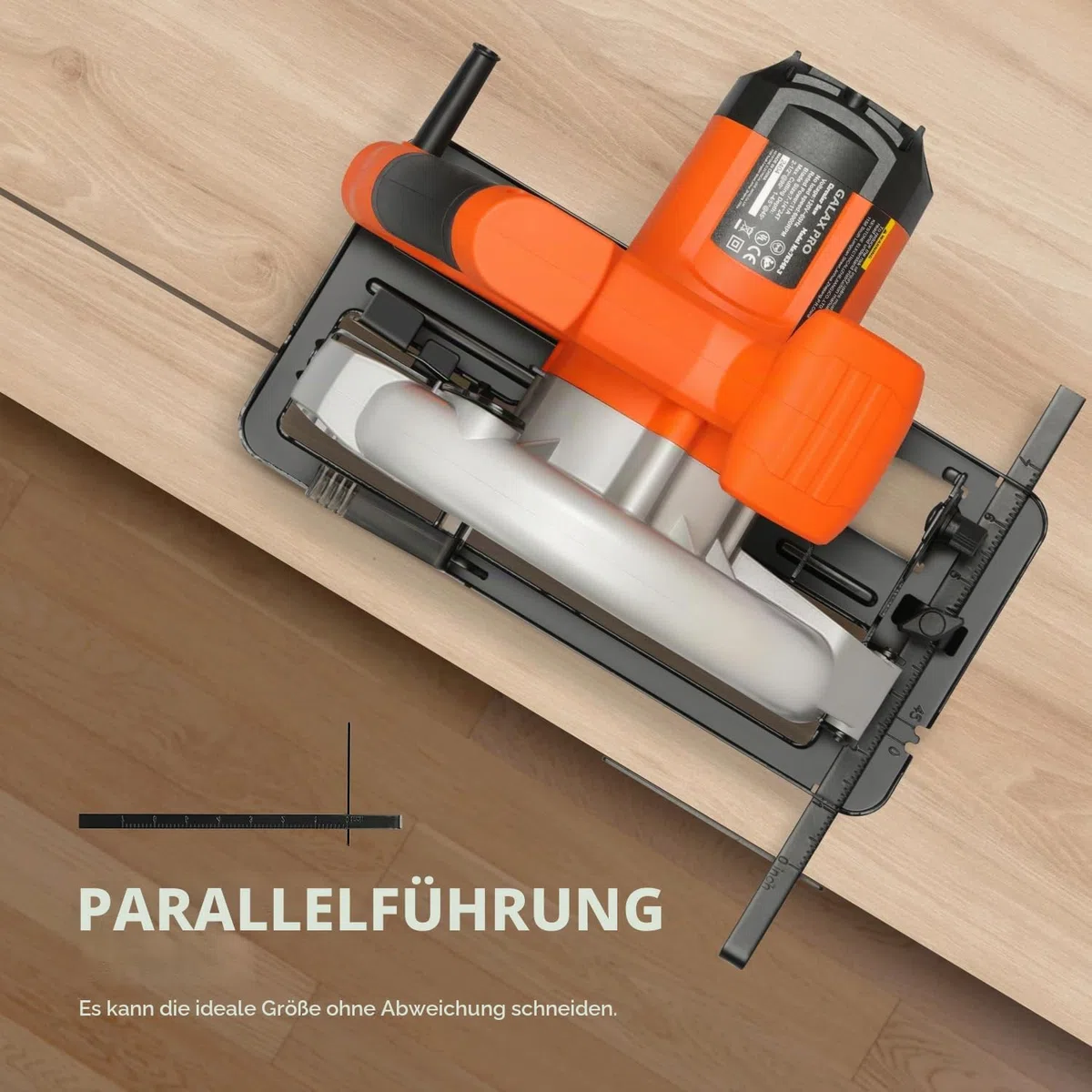 GALAX PRO Kreissäge, 1400W Maximale 6000RPM, Einstellbare Schnitttiefe und -winkel: 62 mm (90°) - 48 mm (45°), Sägeblatt-Ø: 185mm, für Holz, Weichmetall, Plastik, PVC
