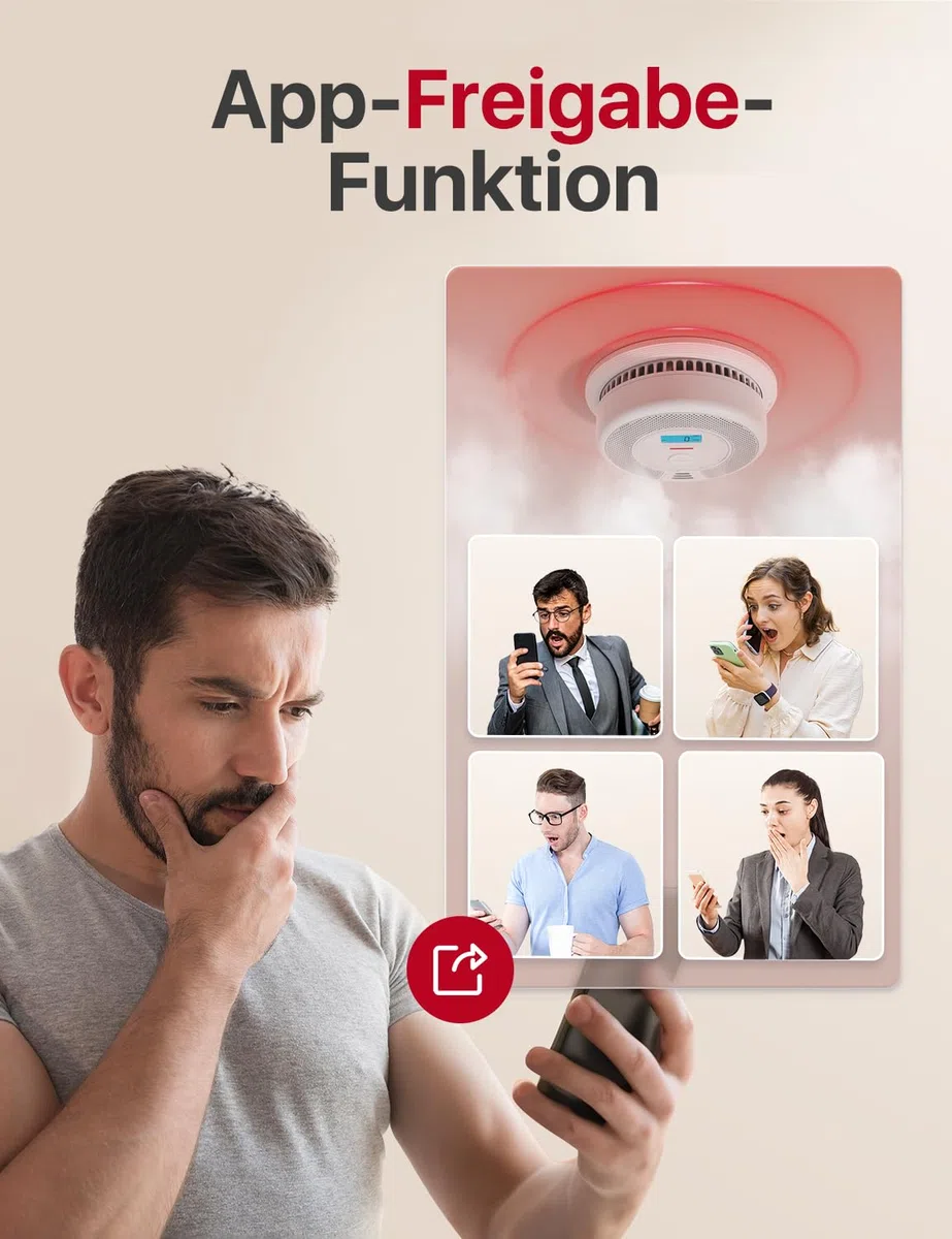 X-Sense WLAN-Rauch- und Kohlenmonoxidmelder mit austauschbarer Batterie, Smart Kombinationsmelder mit App, kompatibel mit der X-Sense Home Security-App, SC07-WX, 2er Set