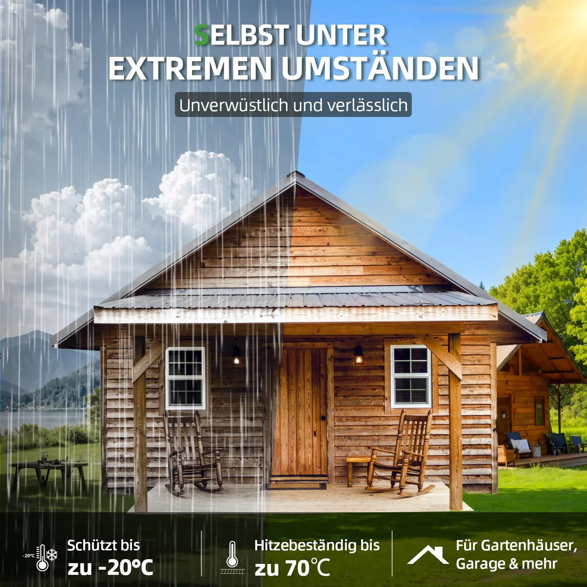 Dachfolie Aluminium Selbstklebend 5m², Selbstklebende Dachbahn mit Starkem Bitumenkleber, Dachbahn Folie selbstklebend für Schuppen, für Gartenhaus & Carport, 1 x 5m (Silber)